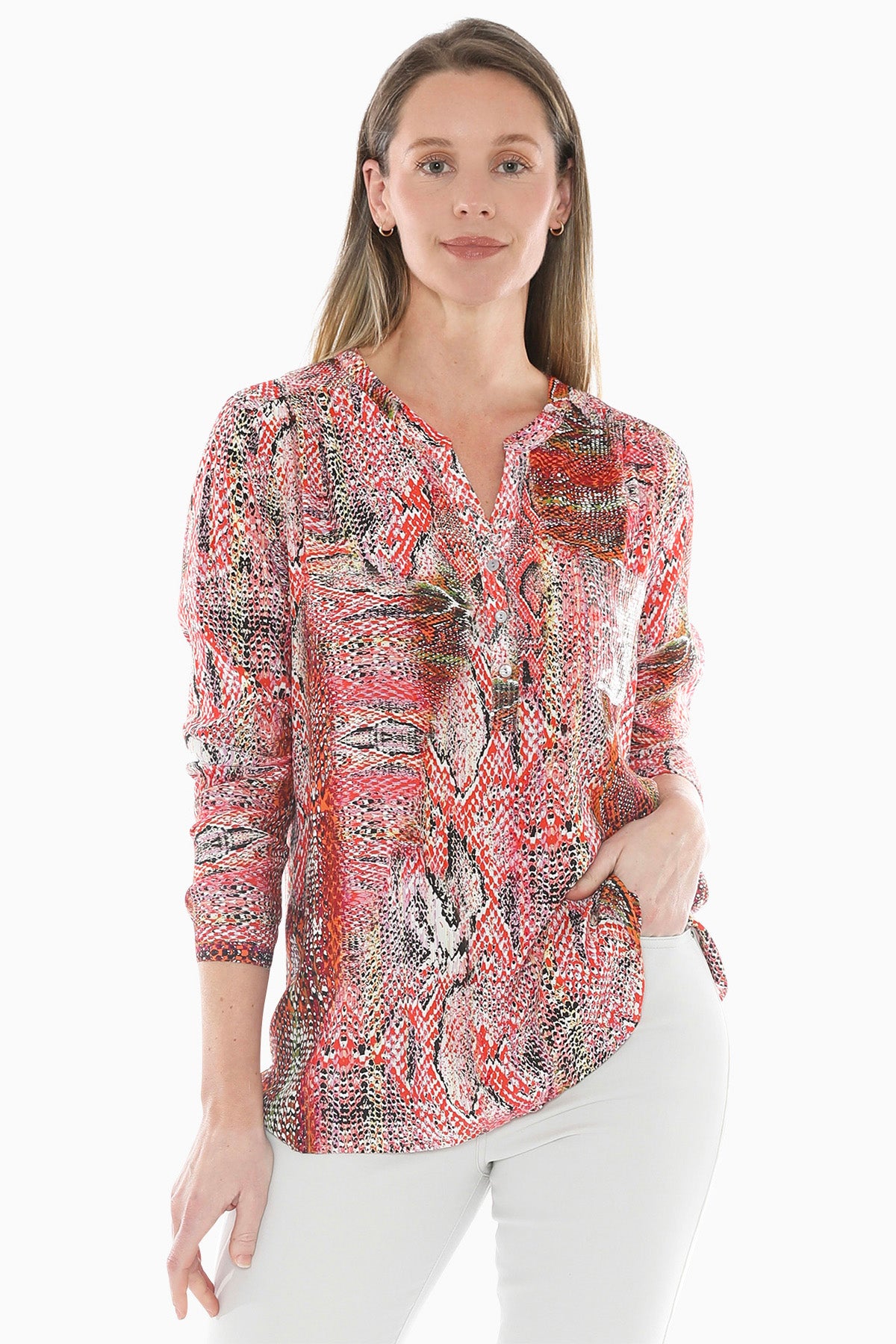 Abstract Snake Sequin Detail Top in Multi