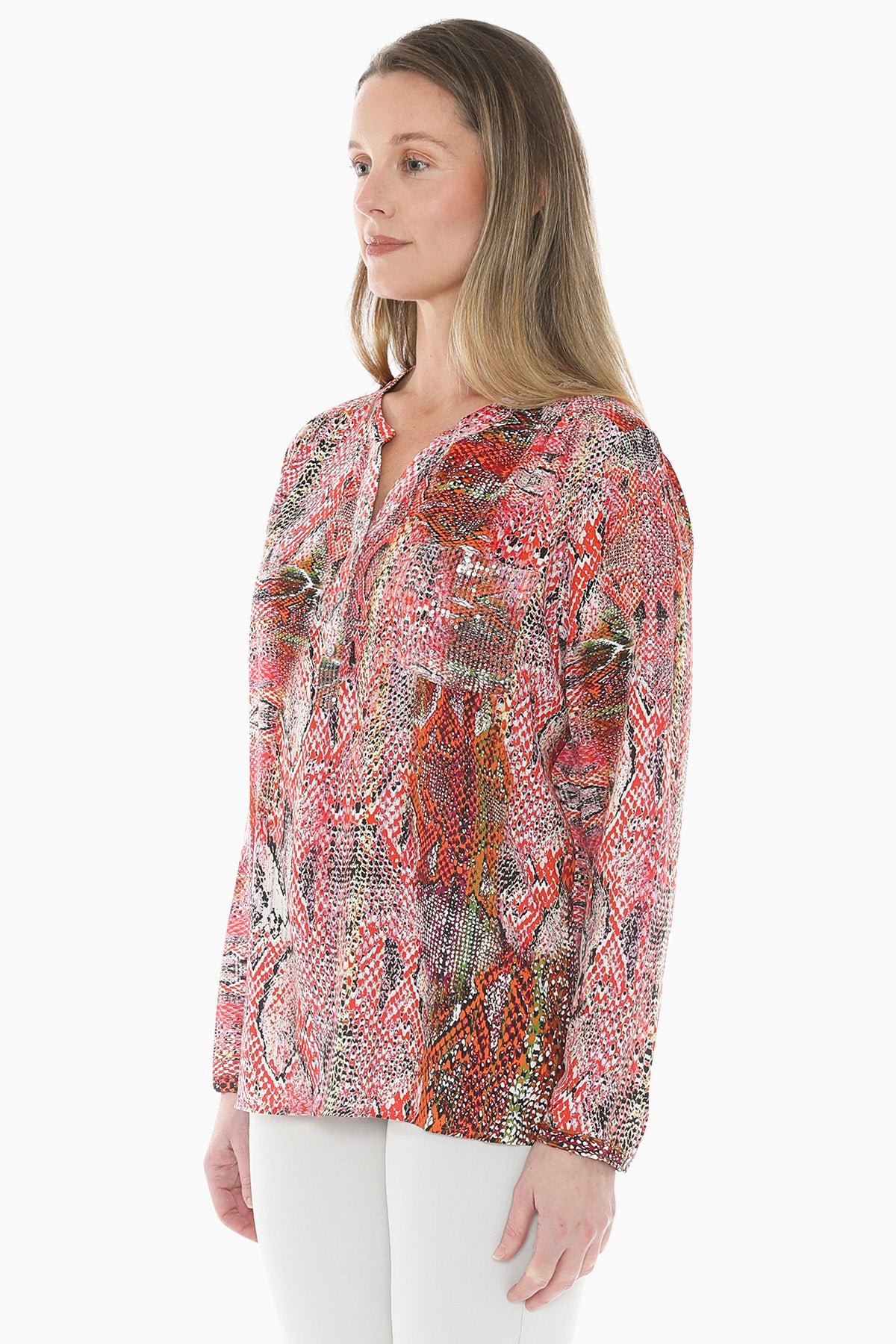 Abstract Snake Sequin Detail Top in Multi