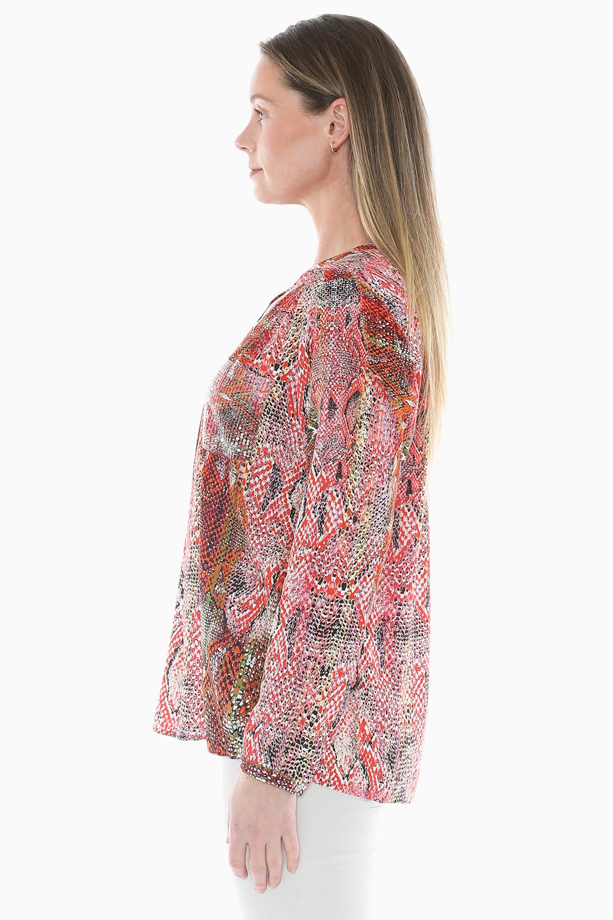 Abstract Snake Sequin Detail Top in Multi