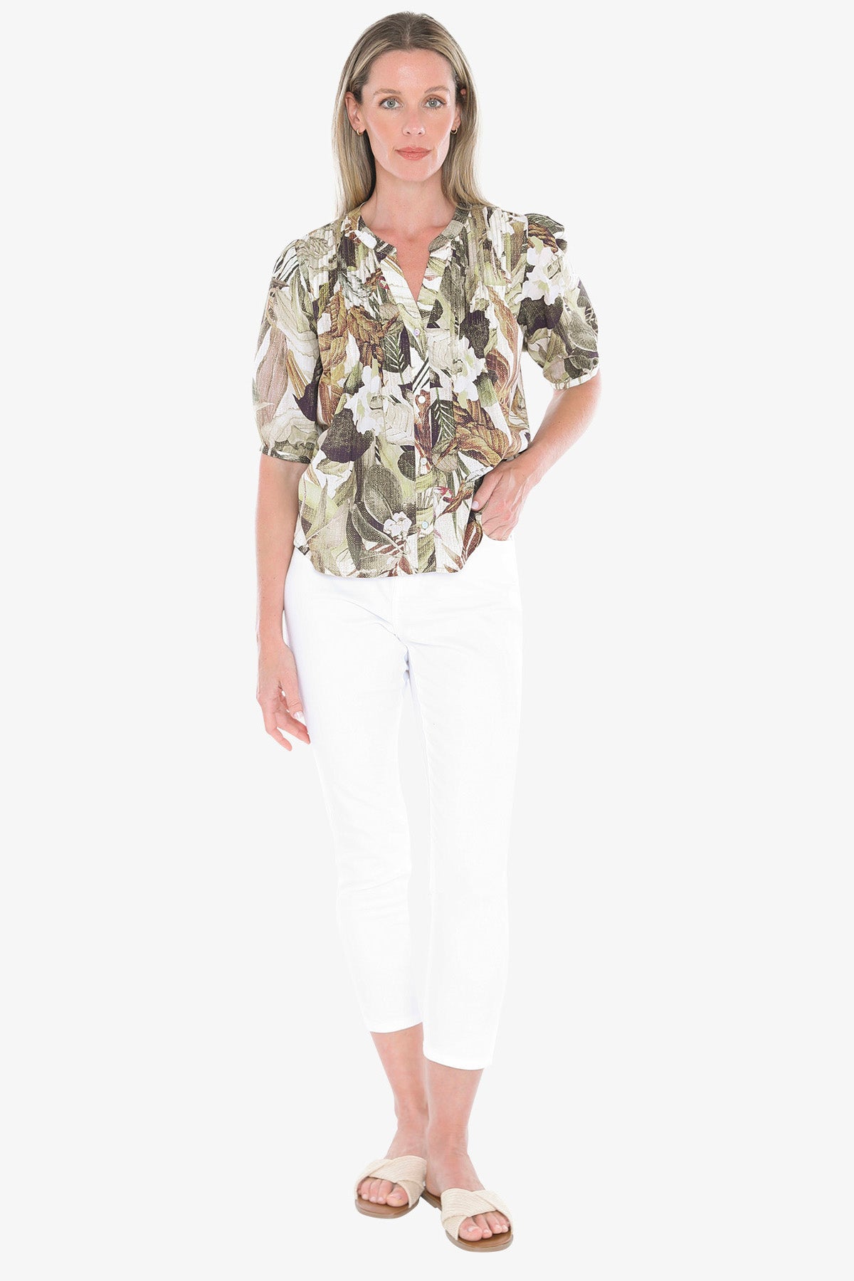 Womens Balmy Tropics Top Multicolor 596j3173a