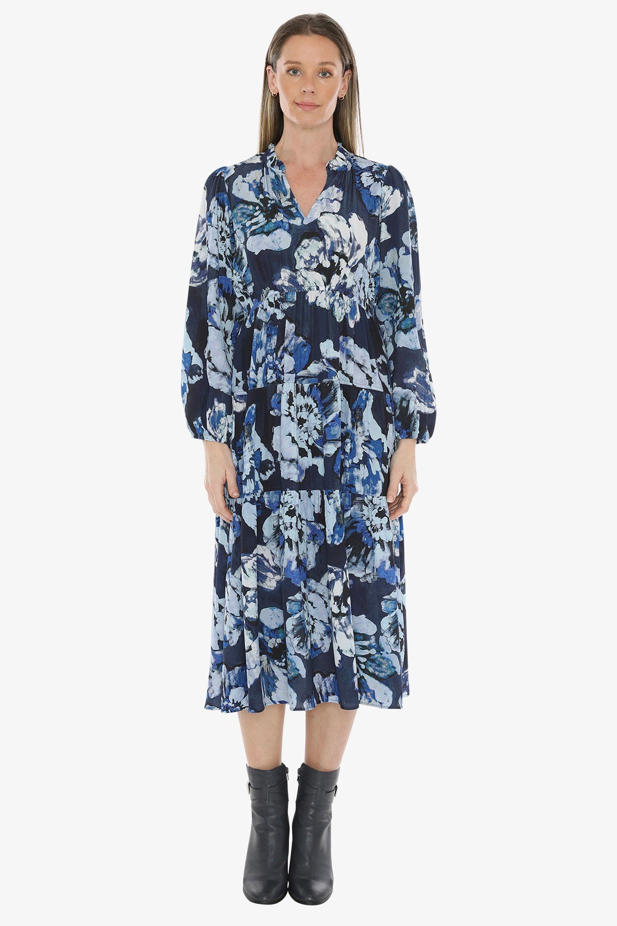 Blue Bloom Dress in Multi