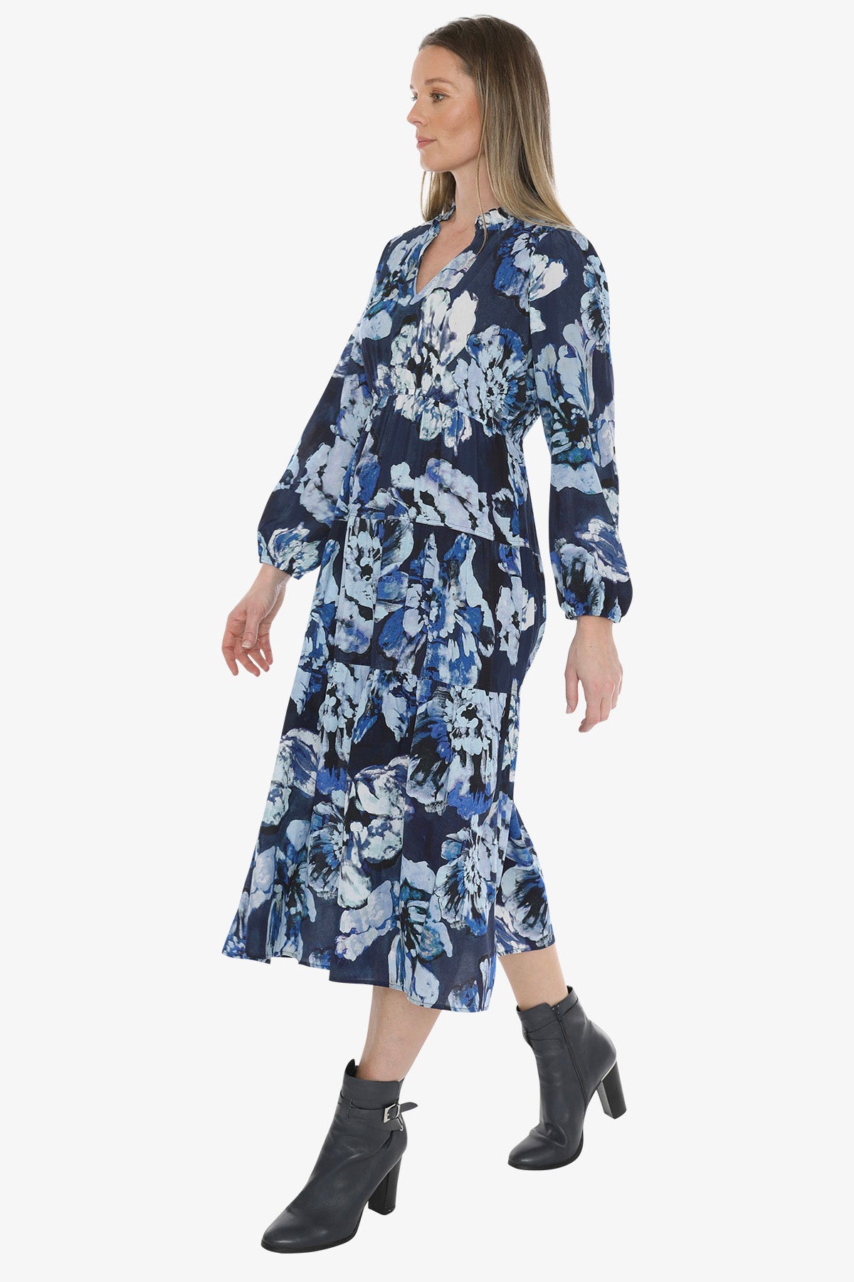 Blue Bloom Dress in Multi