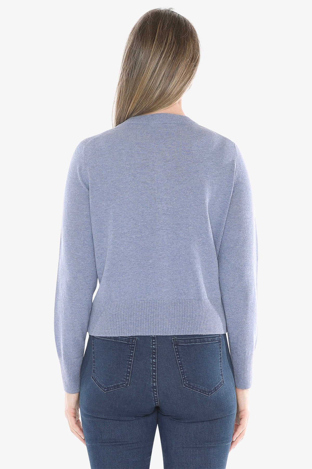Button Through Cardi in Seaside Marle