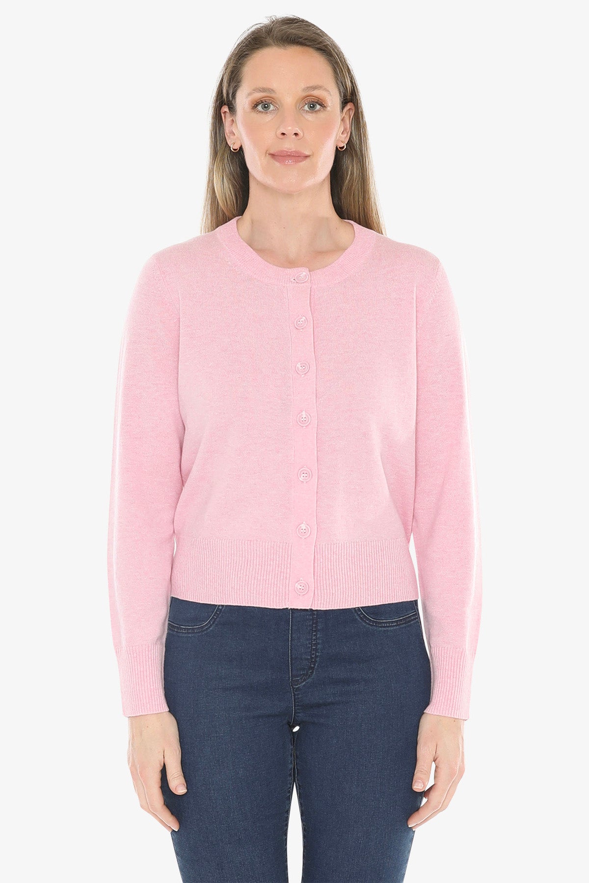 Button Through Cardi in Sherbert Marle