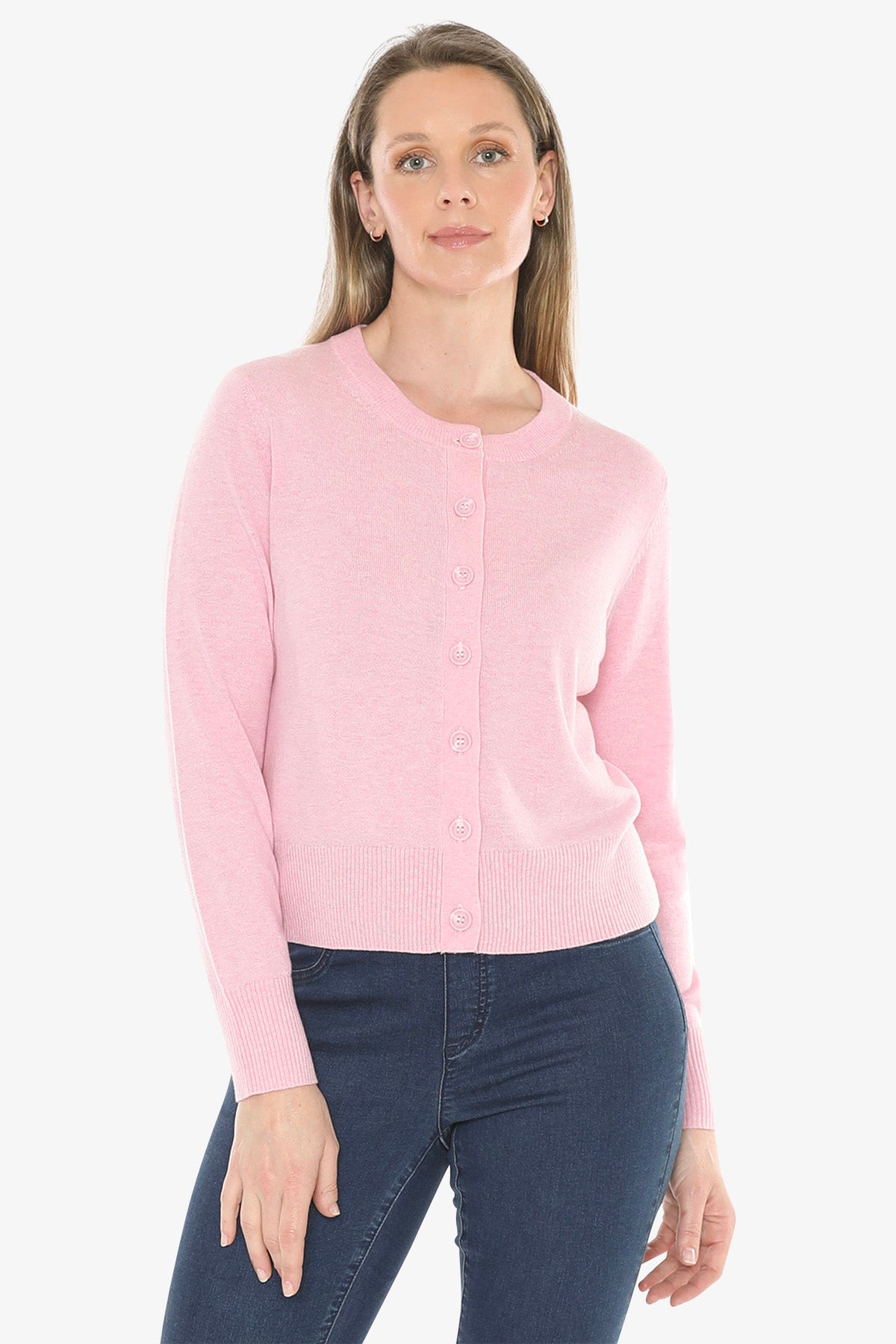 Button Through Cardi in Sherbert Marle