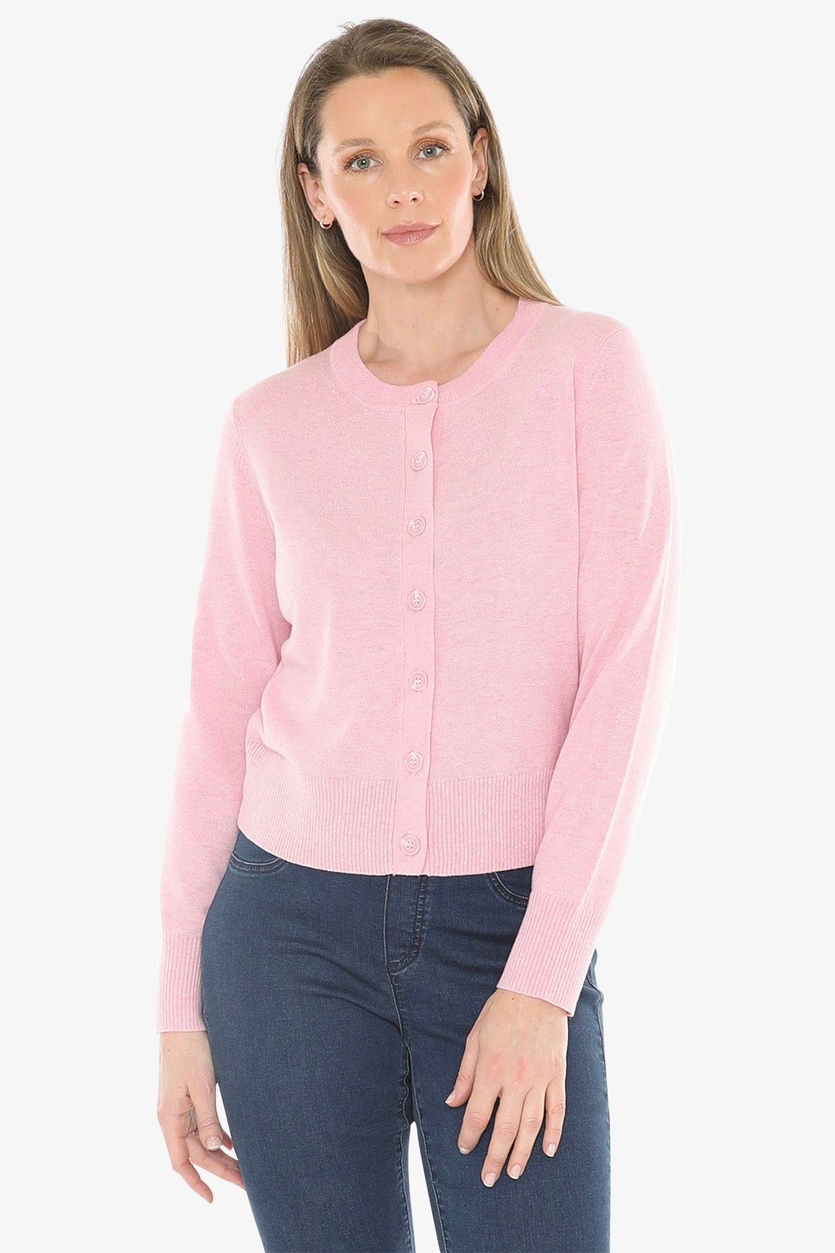 Button Through Cardi in Sherbert Marle
