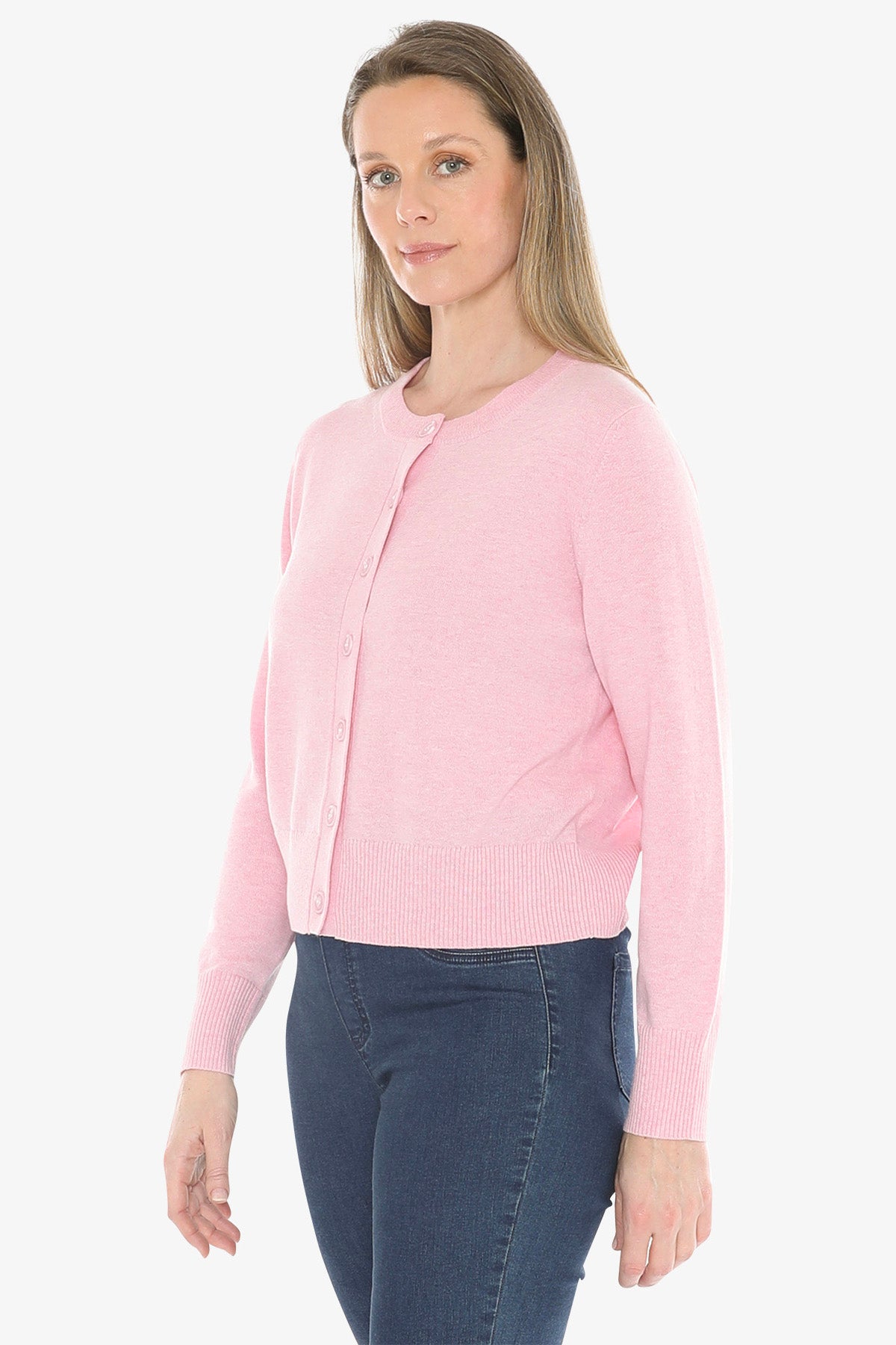 Button Through Cardi in Sherbert Marle