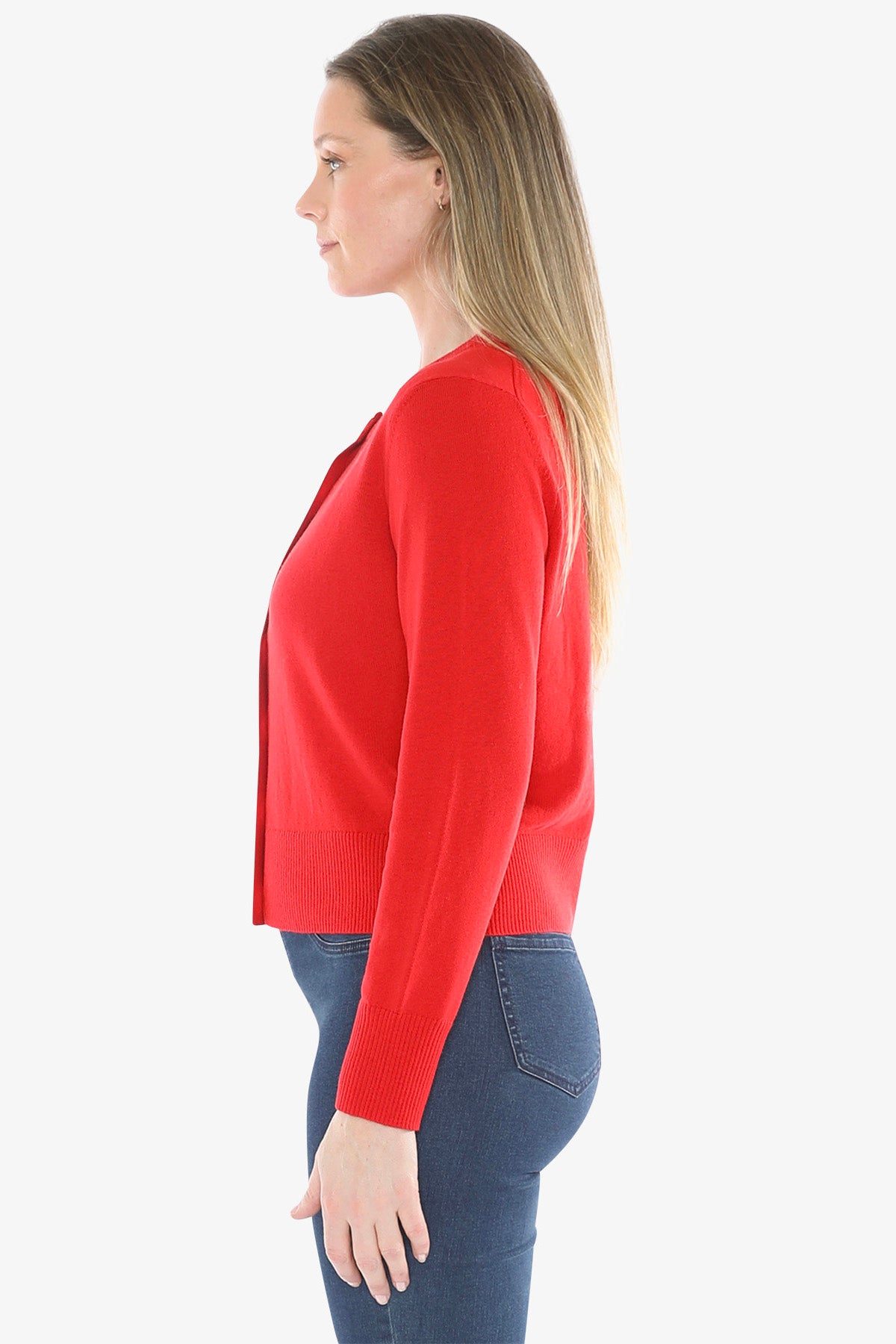 Button Through Cardi in Poppy