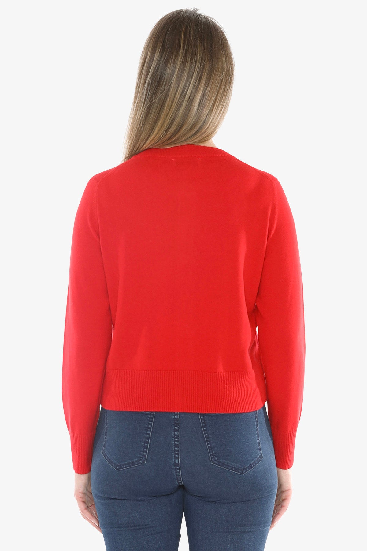 Button Through Cardi in Poppy