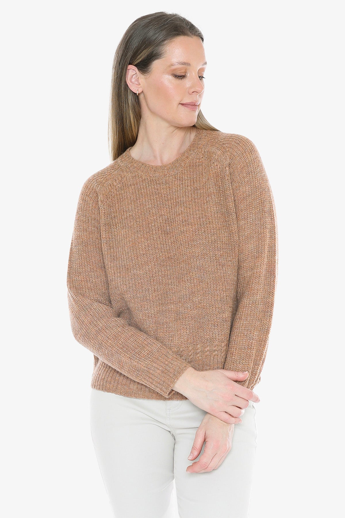 Cable Raglan Pullover in Spice