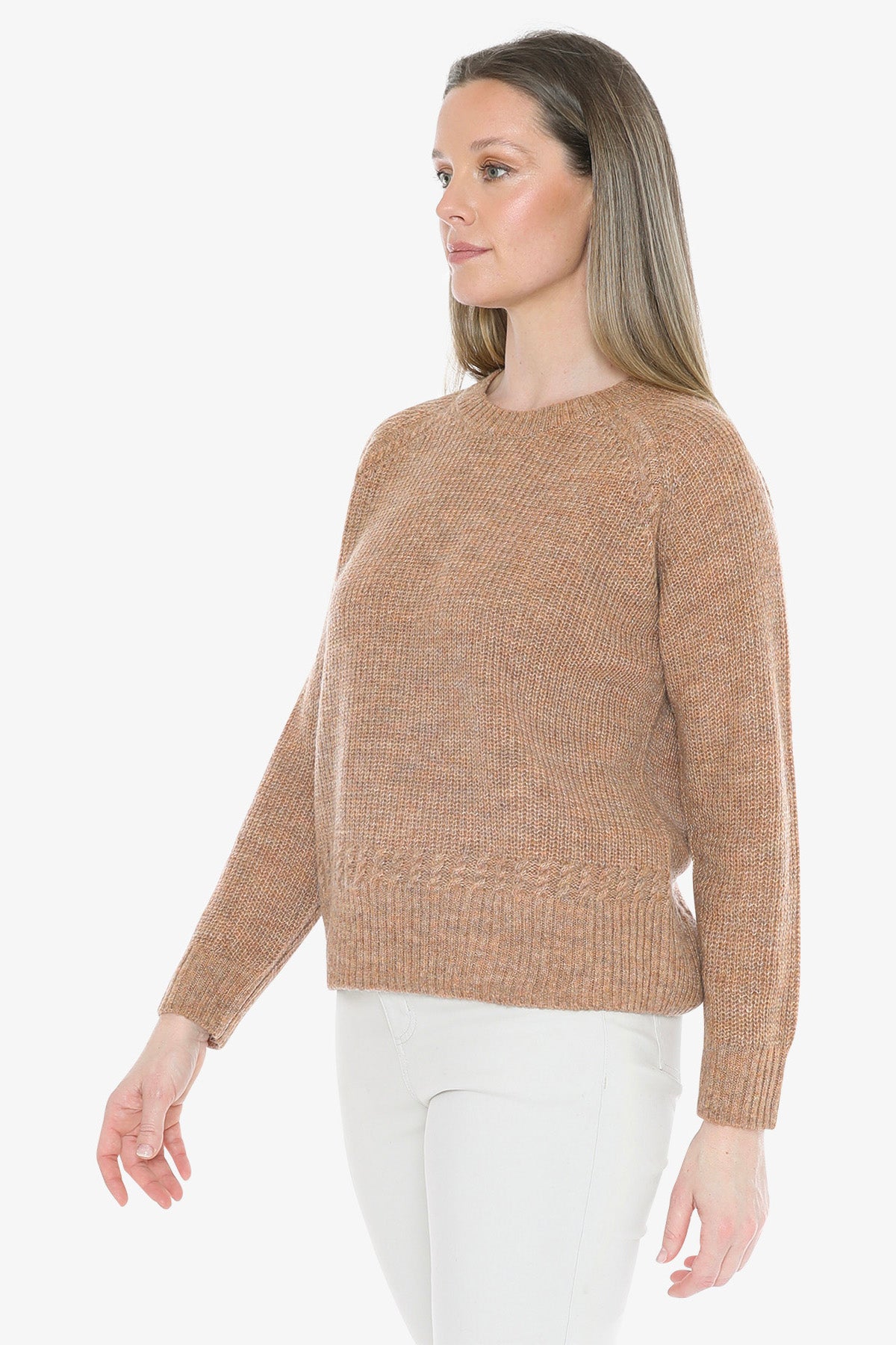 Cable Raglan Pullover in Spice