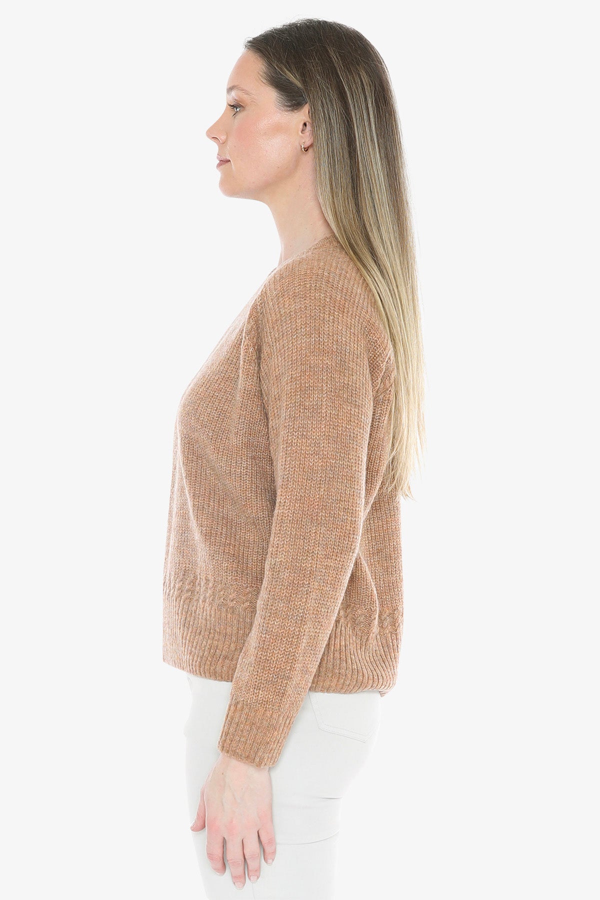 Cable Raglan Pullover in Spice