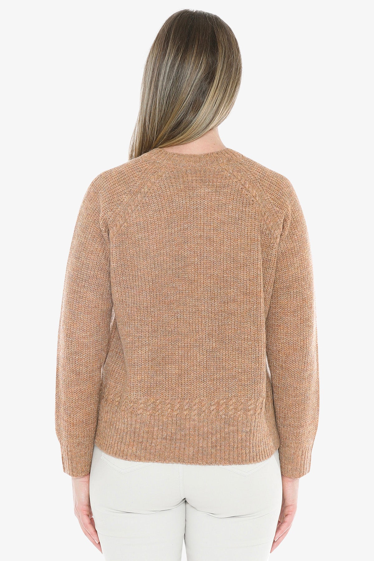 Cable Raglan Pullover in Spice