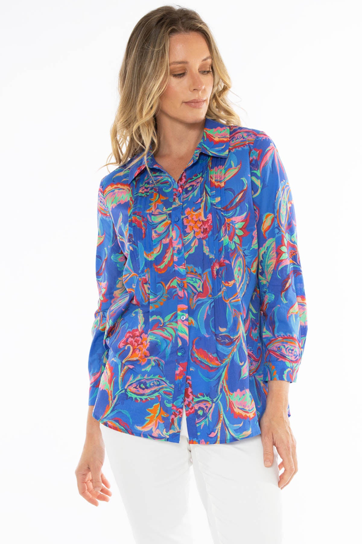 Women's Cobalt Flora Shirt in Multicolour