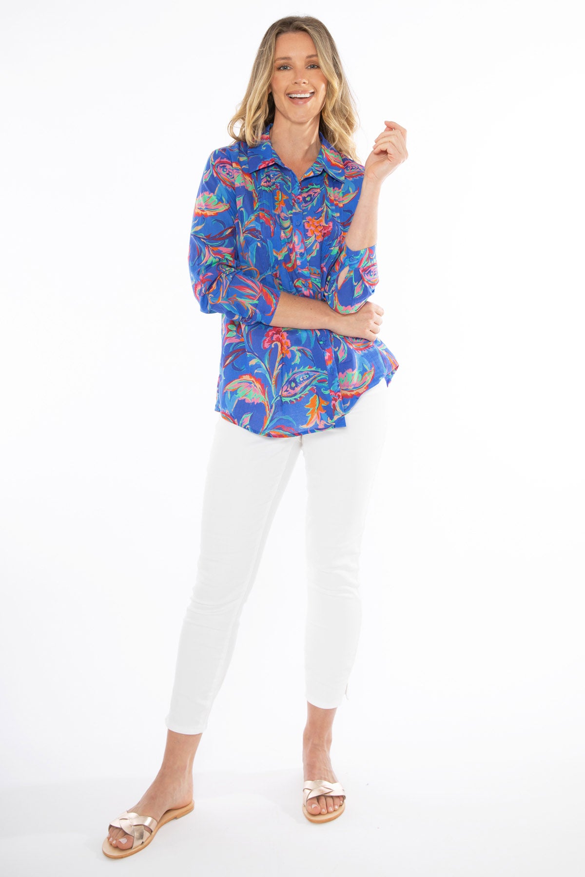 Women's Cobalt Flora Shirt in Multicolour