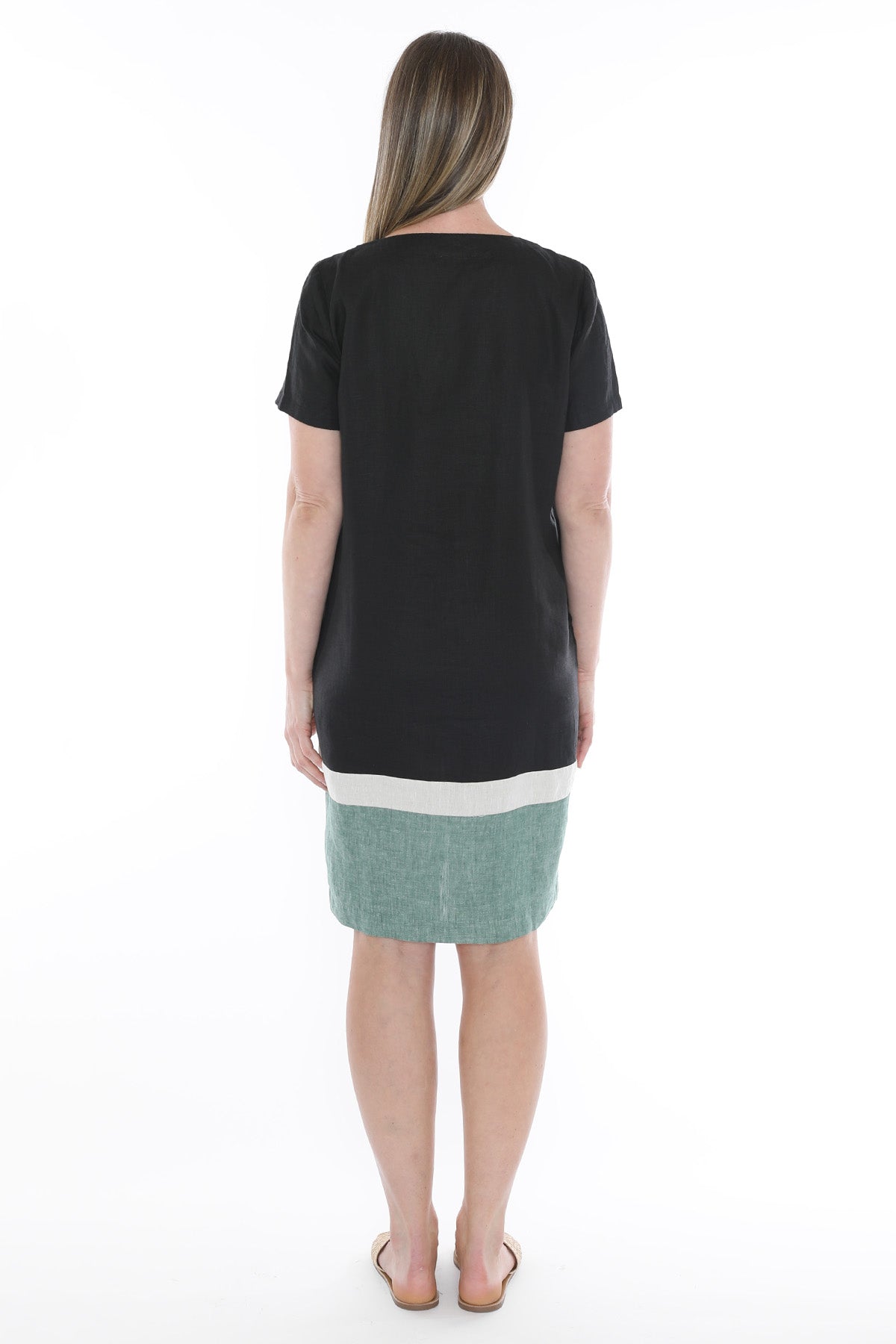 Women's Contrast Hem Dress in Black