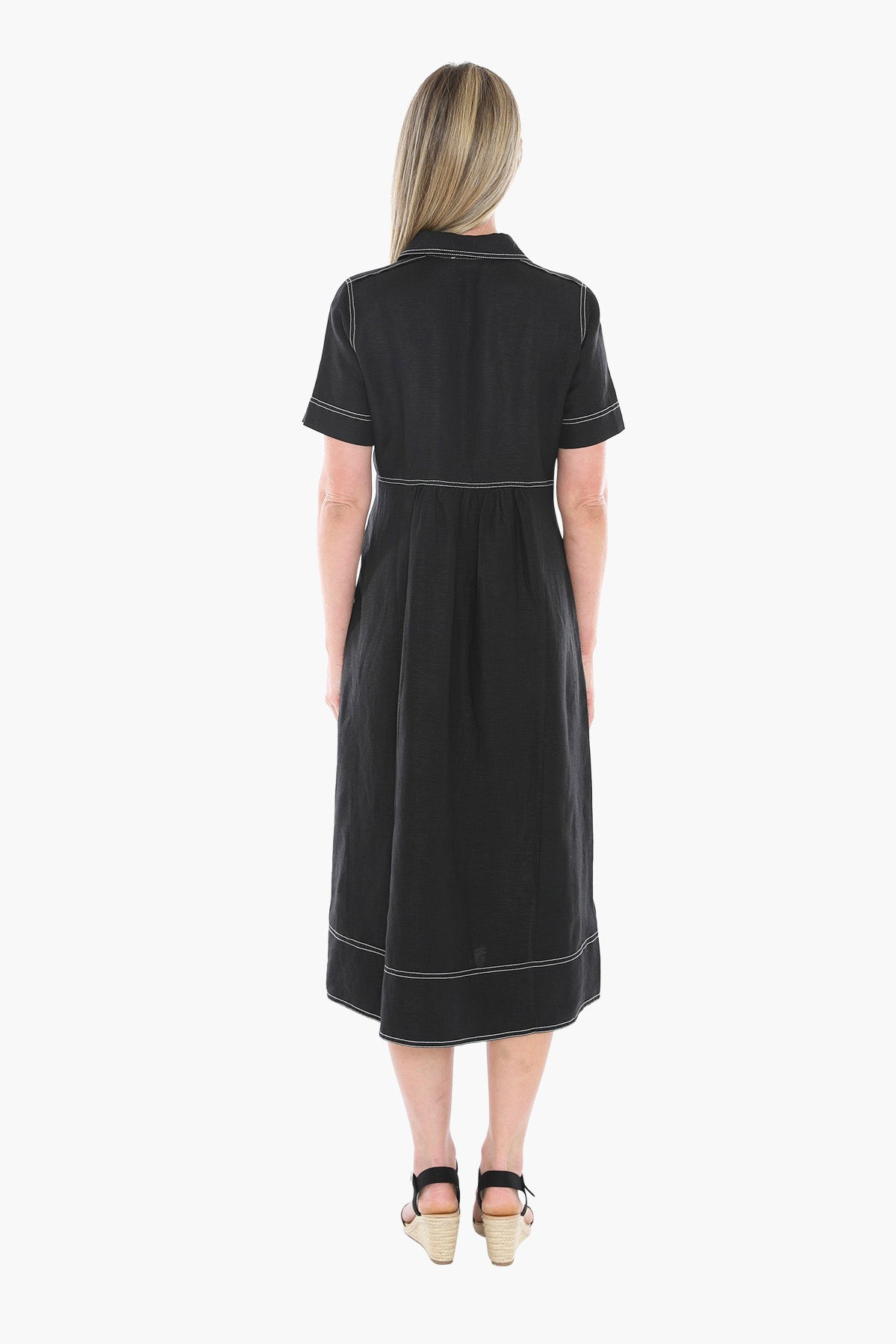 Womens Contrast Stitch Dress Black 596j5100a