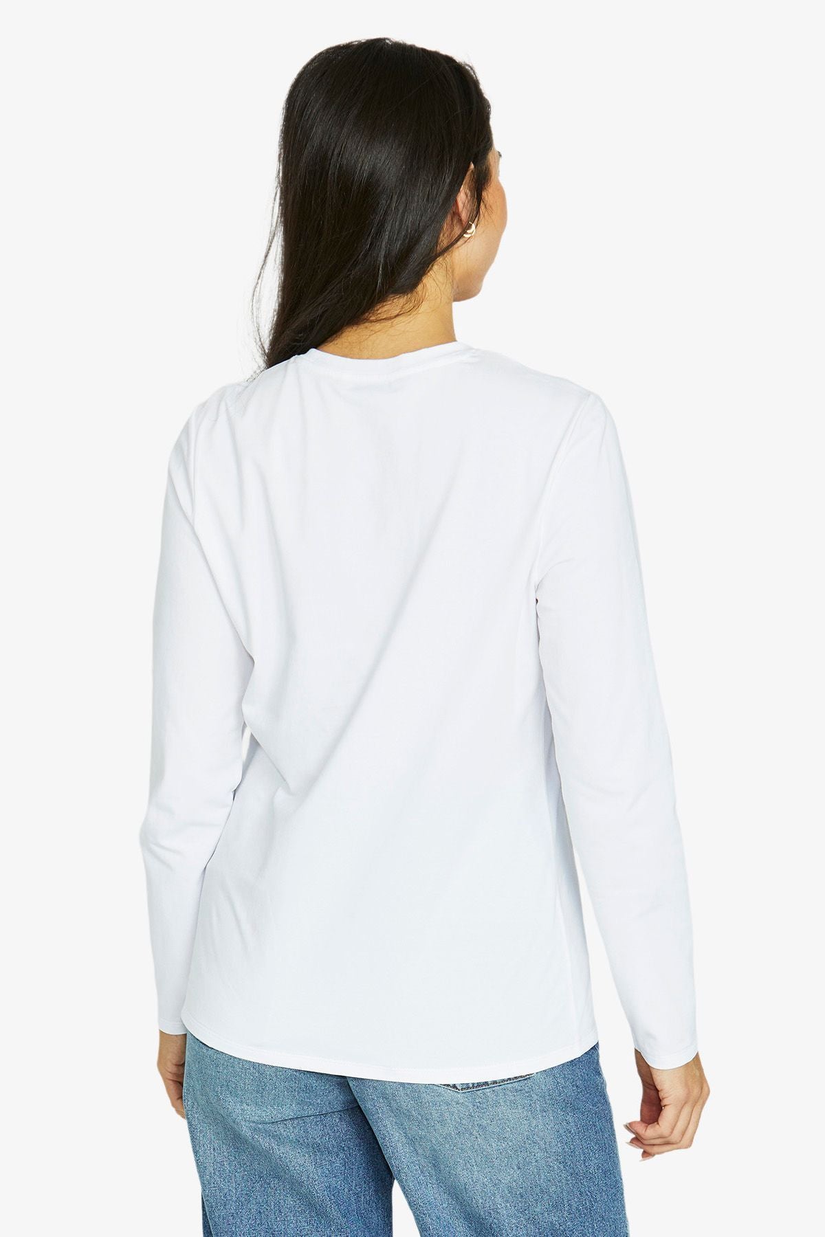 Womens Core Crew Ls Tee White 60612010a