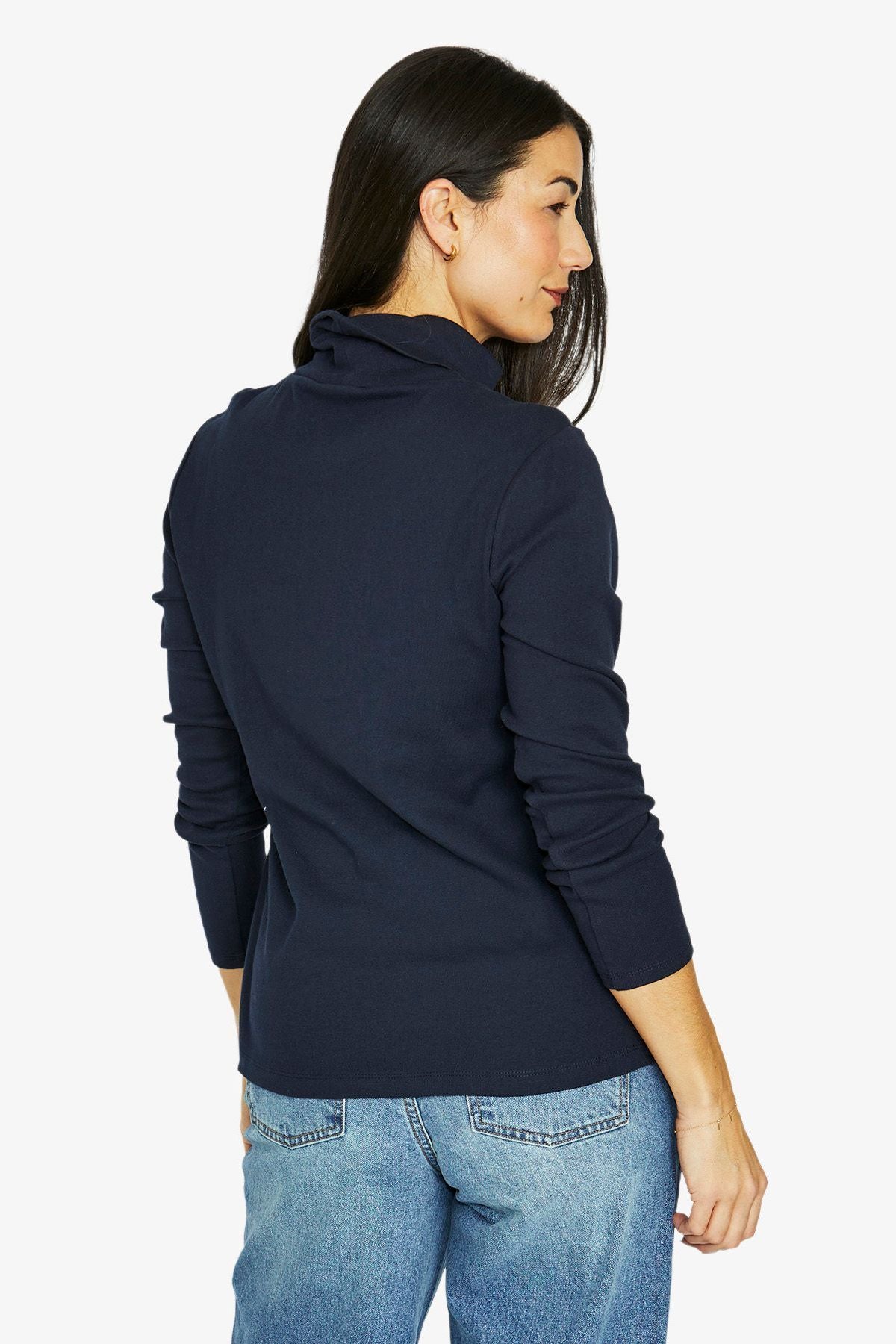 Womens Cotton Ls Skivvy Navy 60612011a
