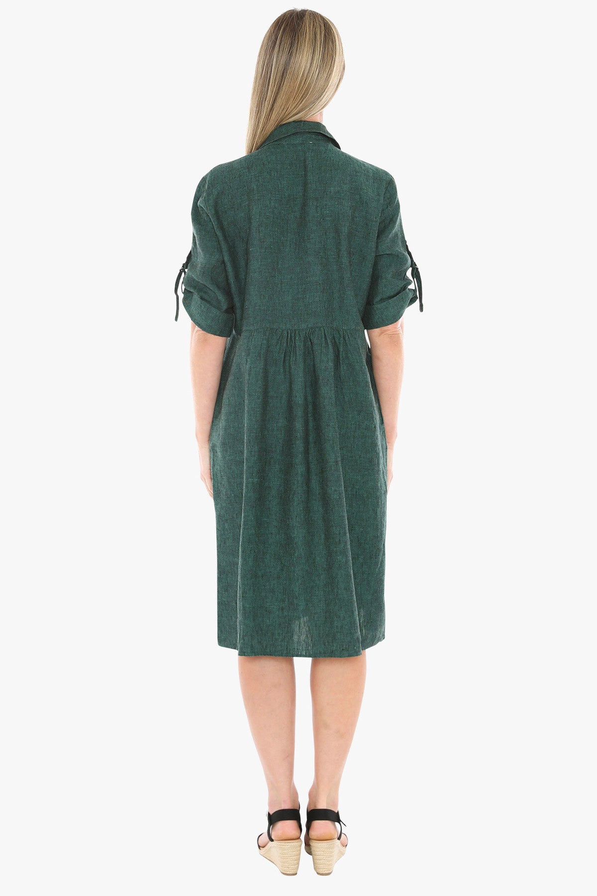 Womens D Ring Slv Dress Green 596j5098a