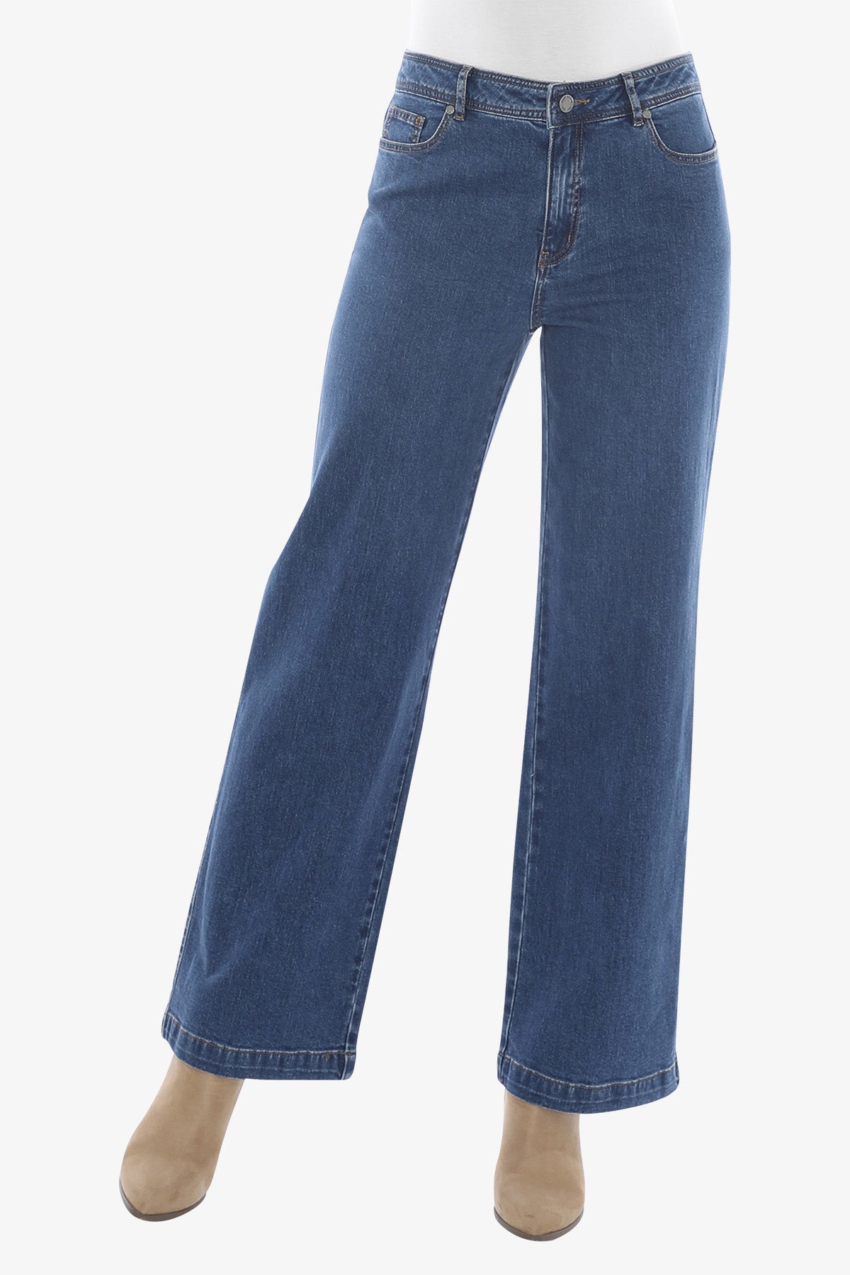 Wide Leg Jeans in Dark Denim