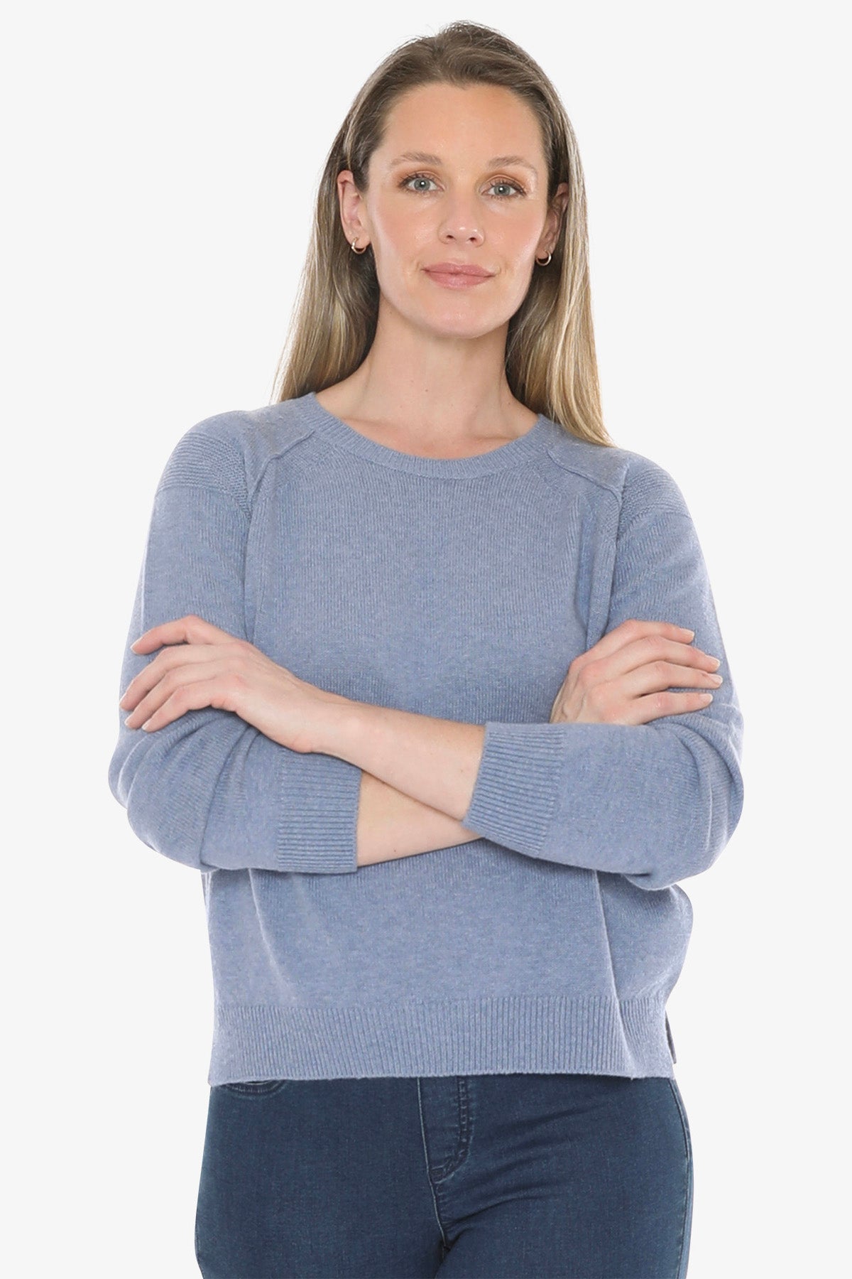 Detail Raglan Pullover in Seaside Marle