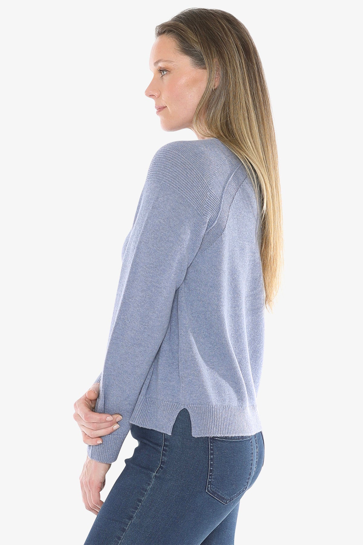 Detail Raglan Pullover in Seaside Marle