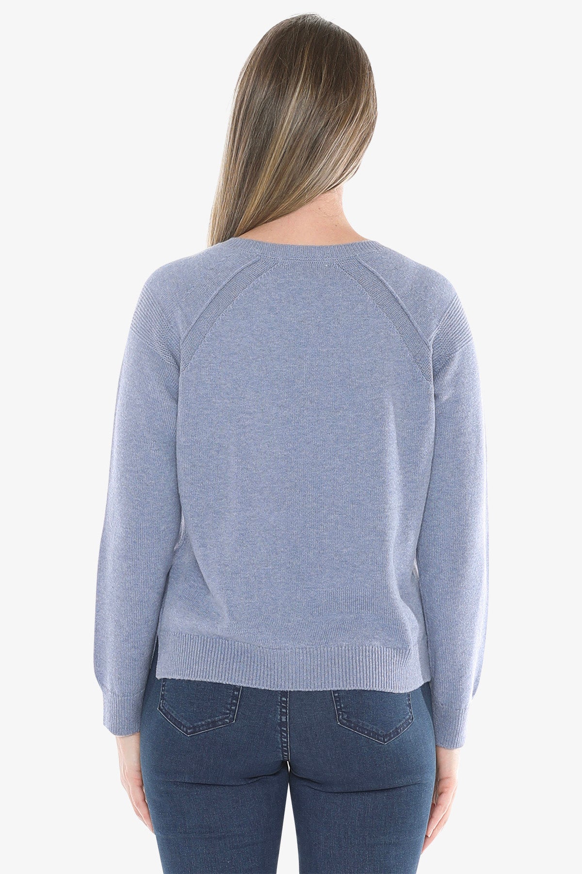 Detail Raglan Pullover in Seaside Marle