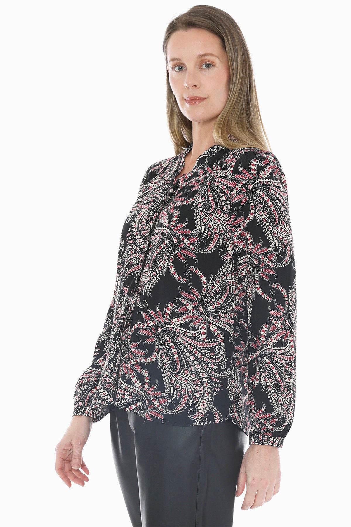 Ditsy Paisley Ruffle Detail Top in Multi