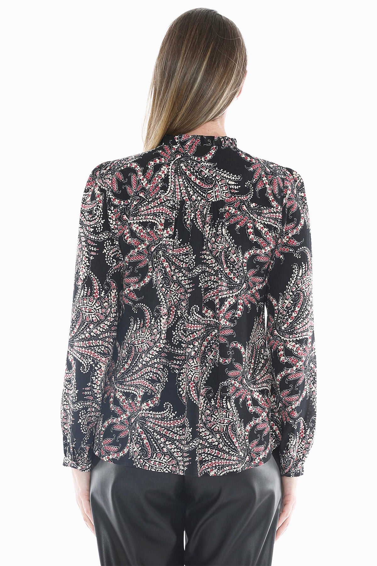 Ditsy Paisley Ruffle Detail Top in Multi