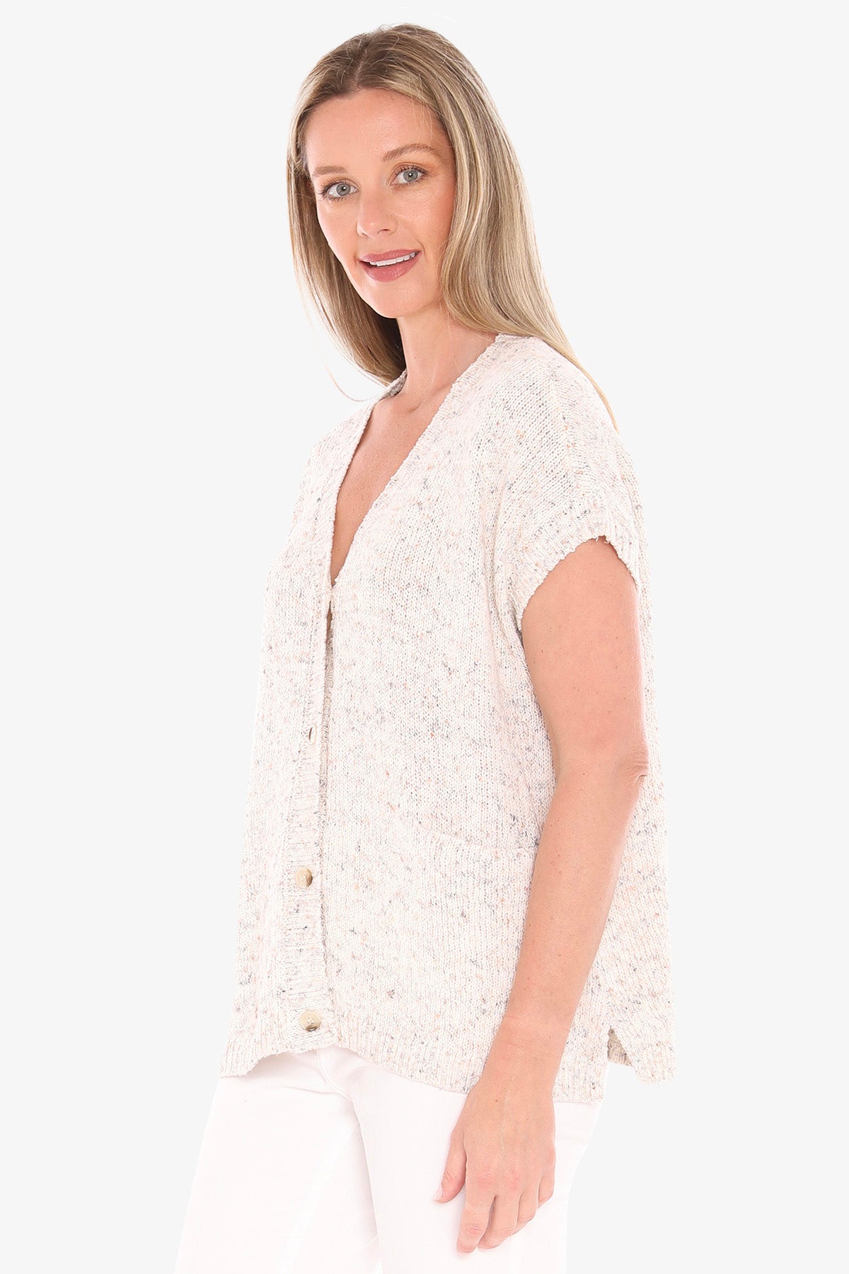 Womens Fleck Knit Vest Beige 59611006a