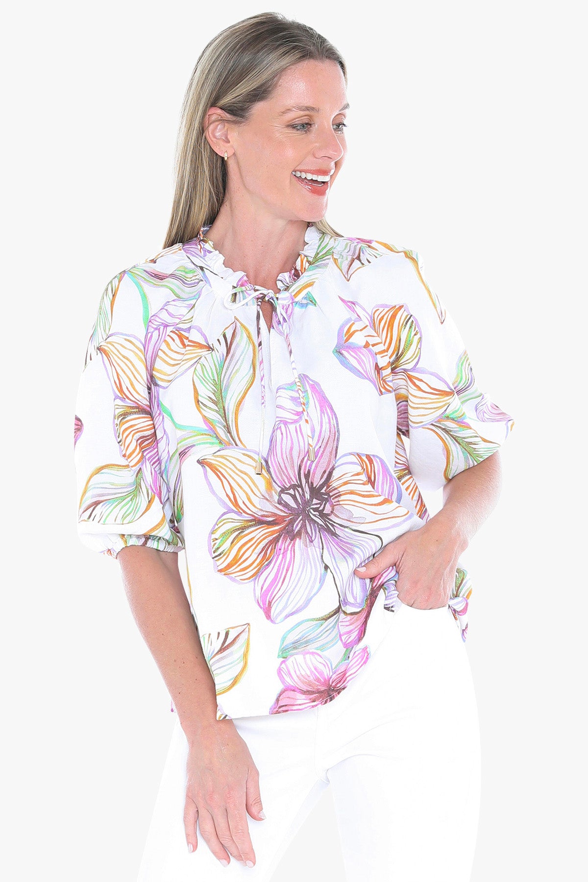 Womens Floraline Top Multicolor 596j3168a
