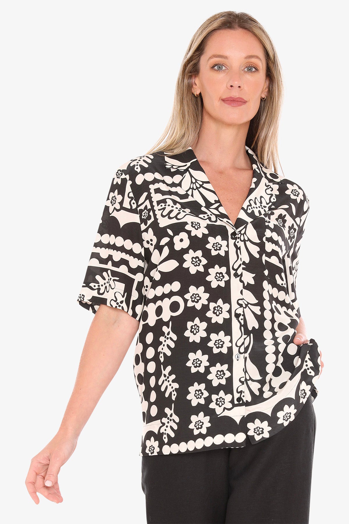 Womens Flower Pop Shirt Multicolor 596j3182a
