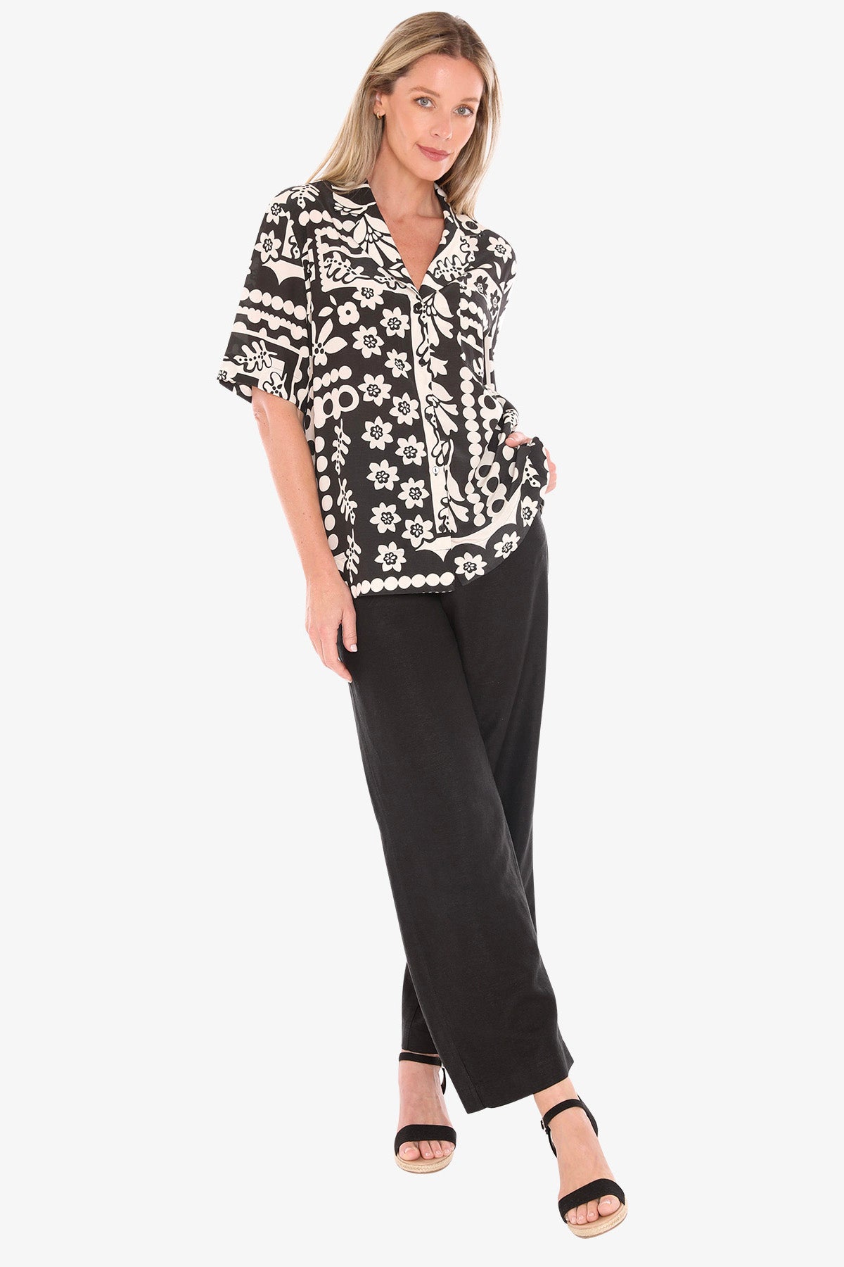 Womens Flower Pop Shirt Multicolor 596j3182a