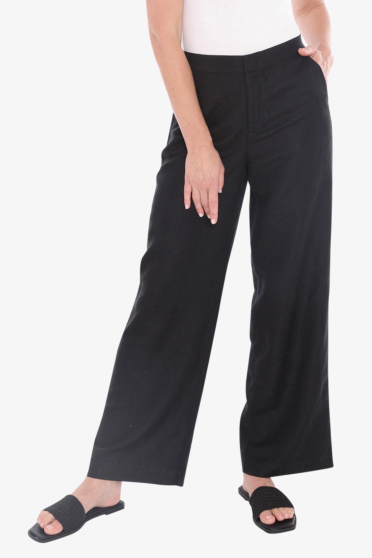 Womens Fly Front Pant Black 596j7094a