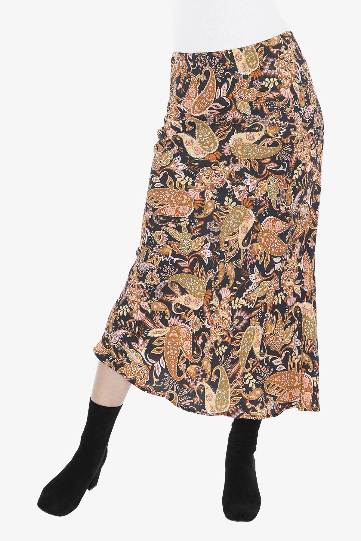 Folklore Paisley Slip Skirt in Multi