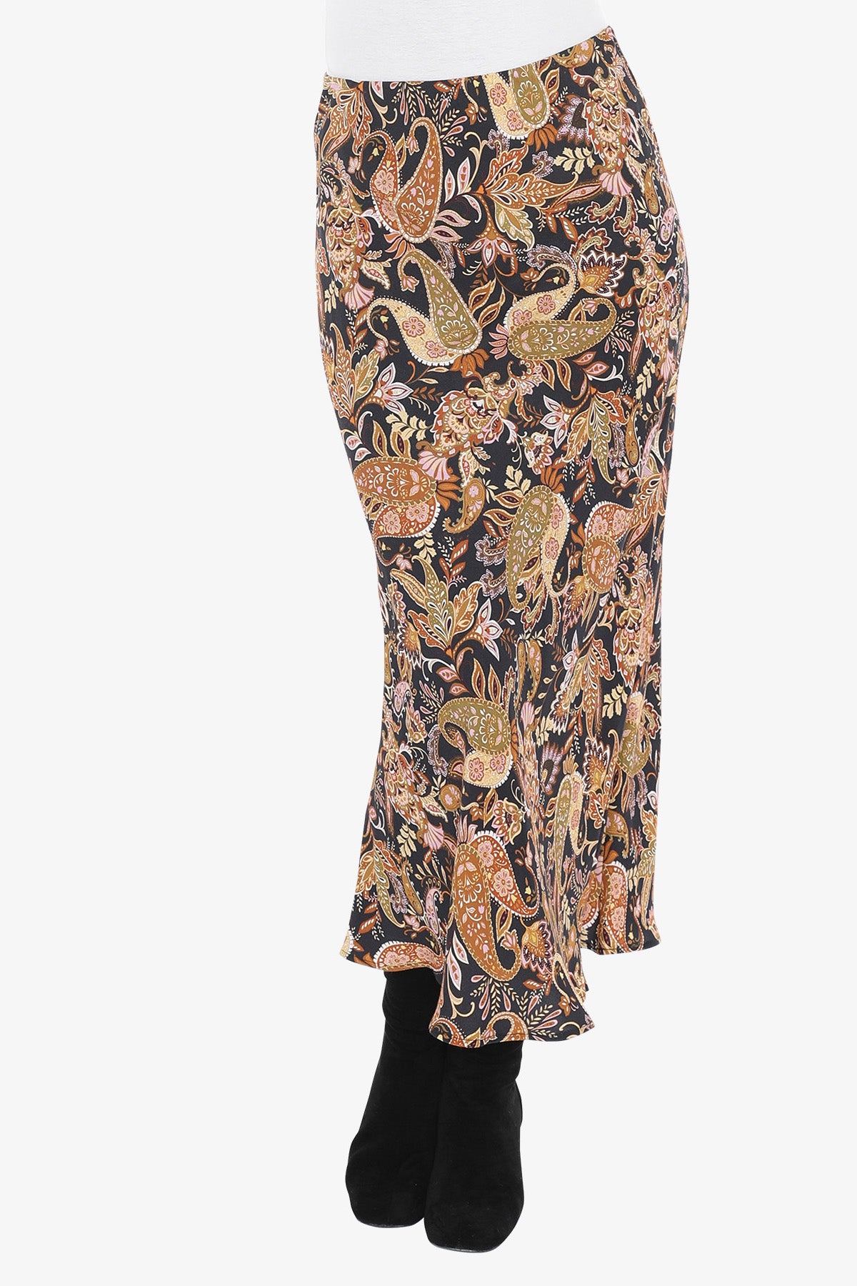 Folklore Paisley Slip Skirt in Multi