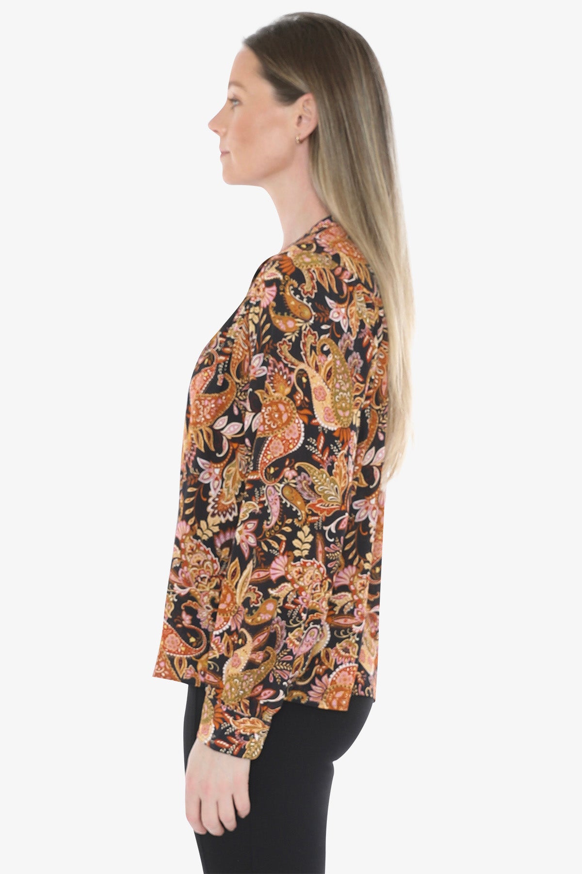 Folklore Paisley Yoke Detail Top in Multi