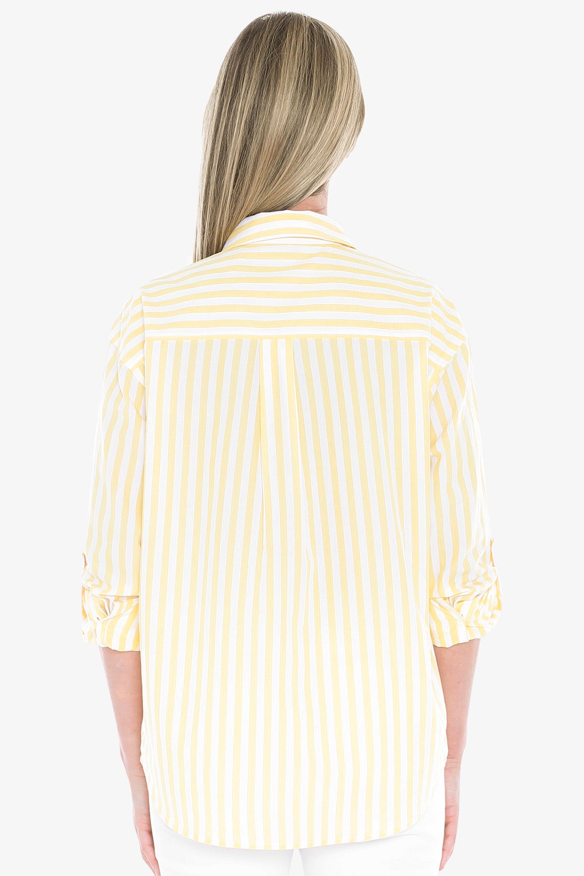 Womens Holiday Stripe Shirt Yellow 596j3108a