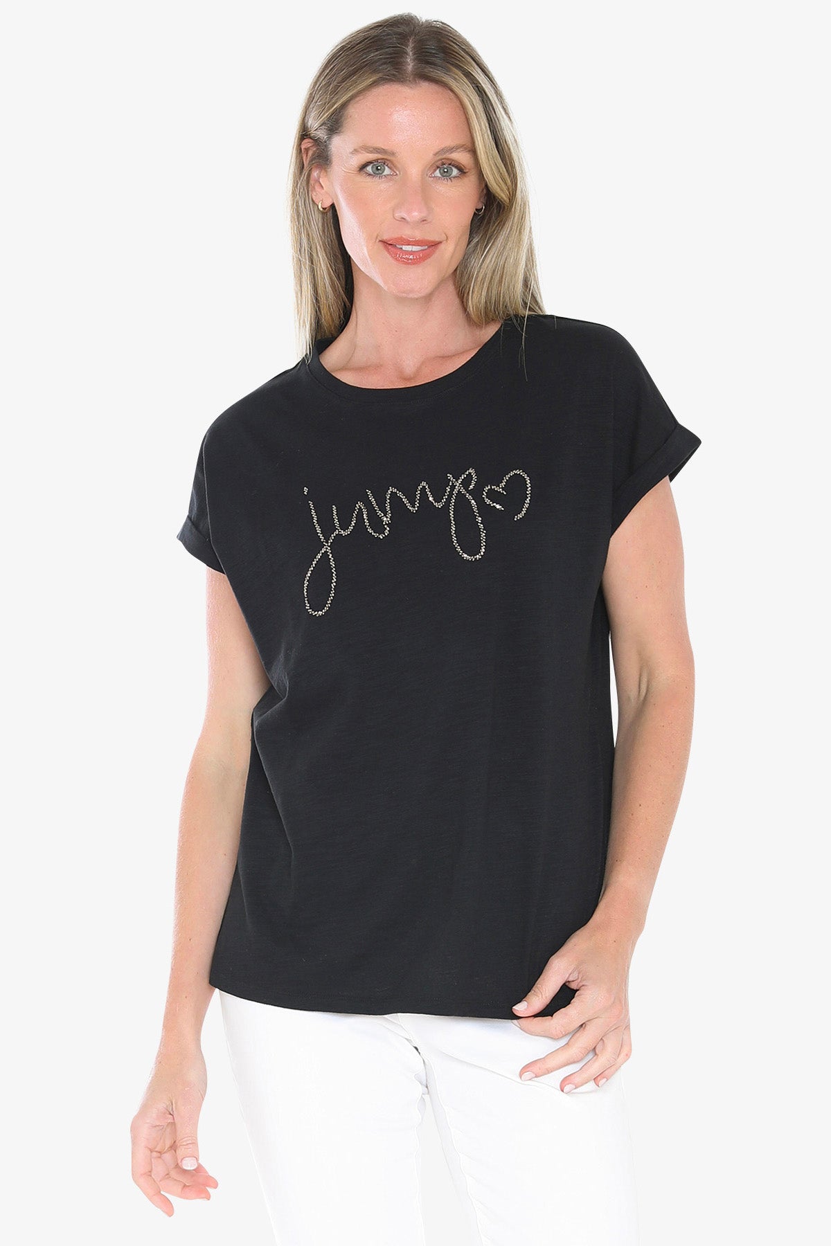 Womens Jump Beaded Tee Black 59612017a