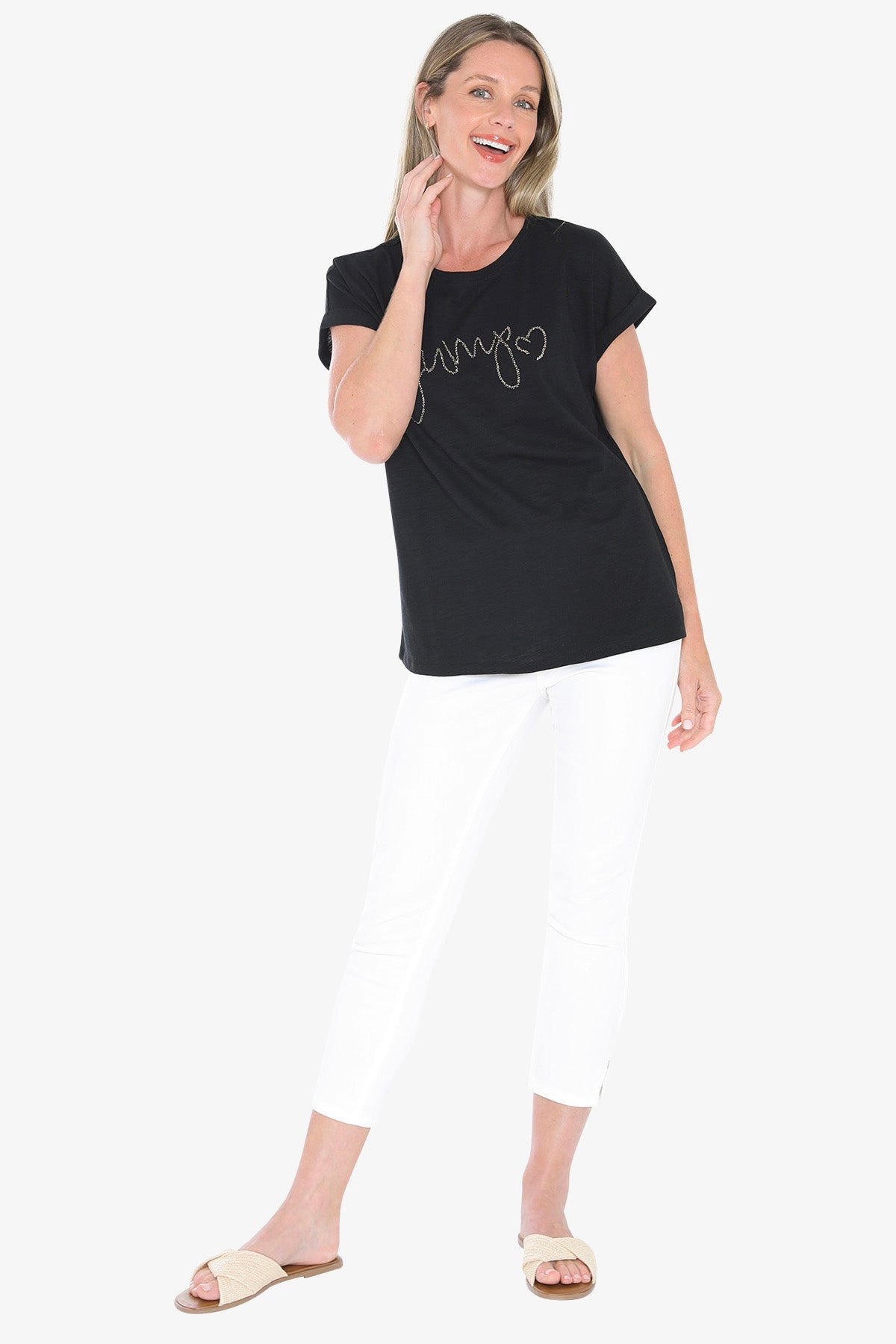 Womens Jump Beaded Tee Black 59612017a