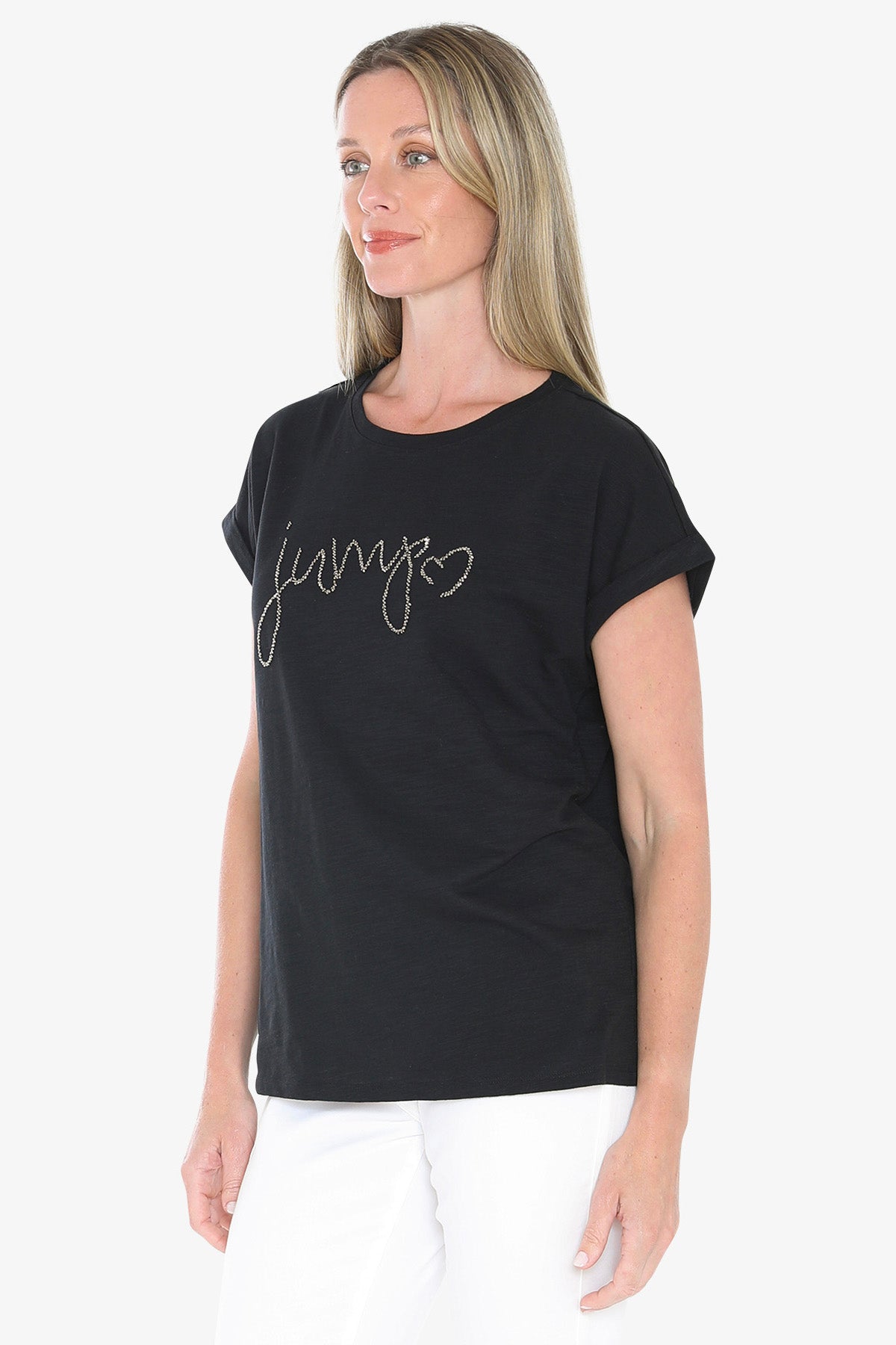 Womens Jump Beaded Tee Black 59612017a