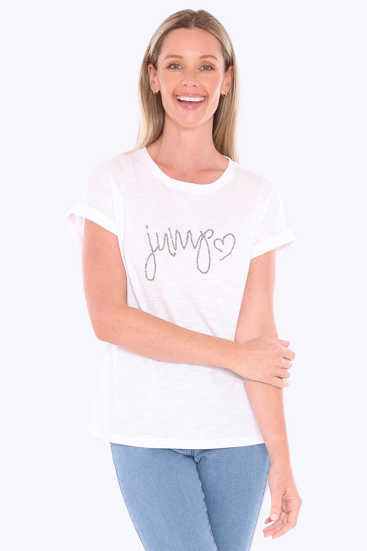 Womens Jump Beaded Tee White 59612017a
