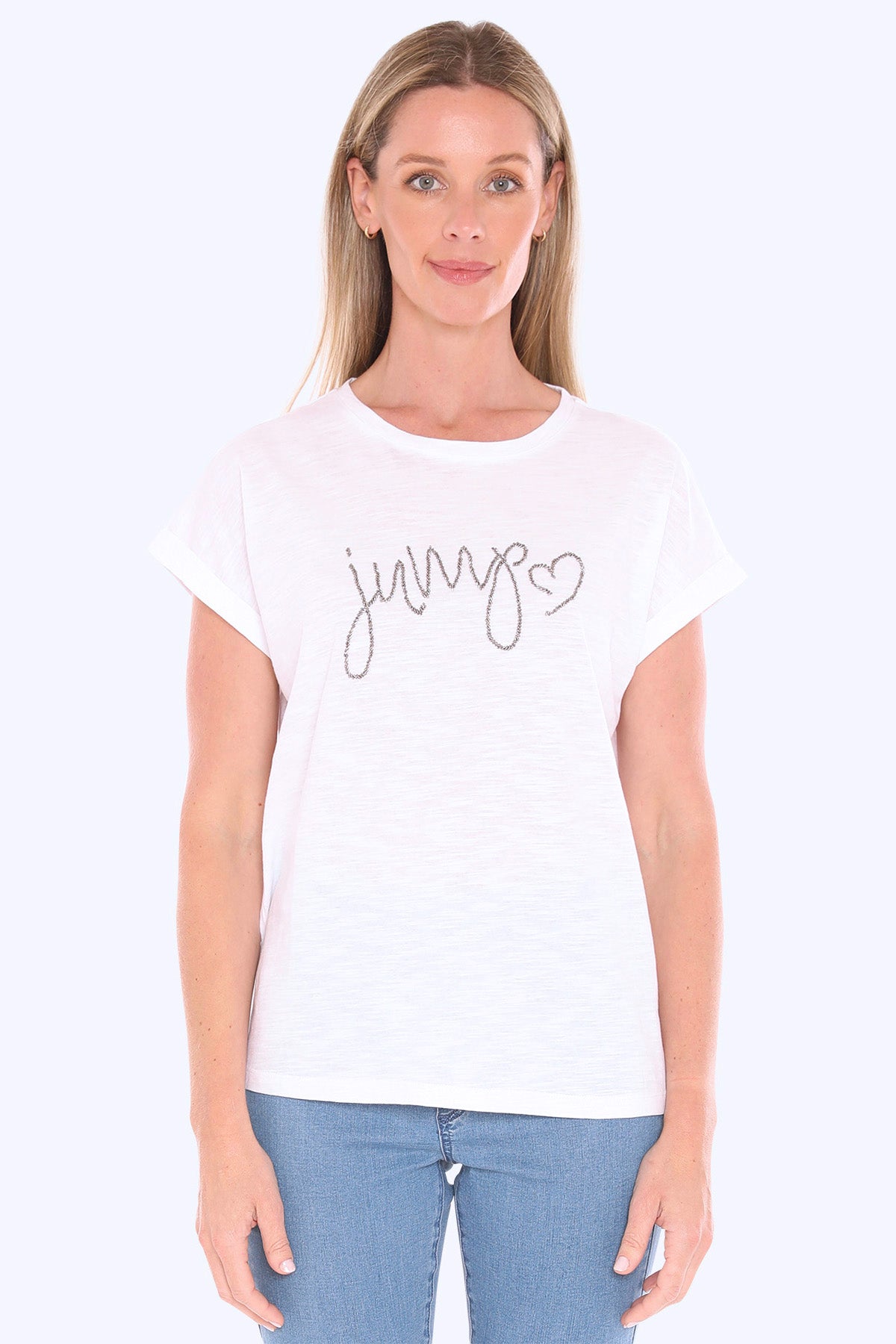 Womens Jump Beaded Tee White 59612017a