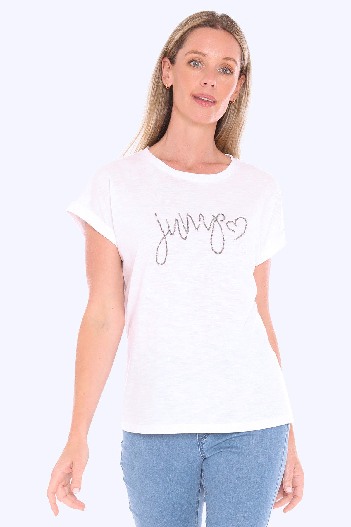 Womens Jump Beaded Tee White 59612017a