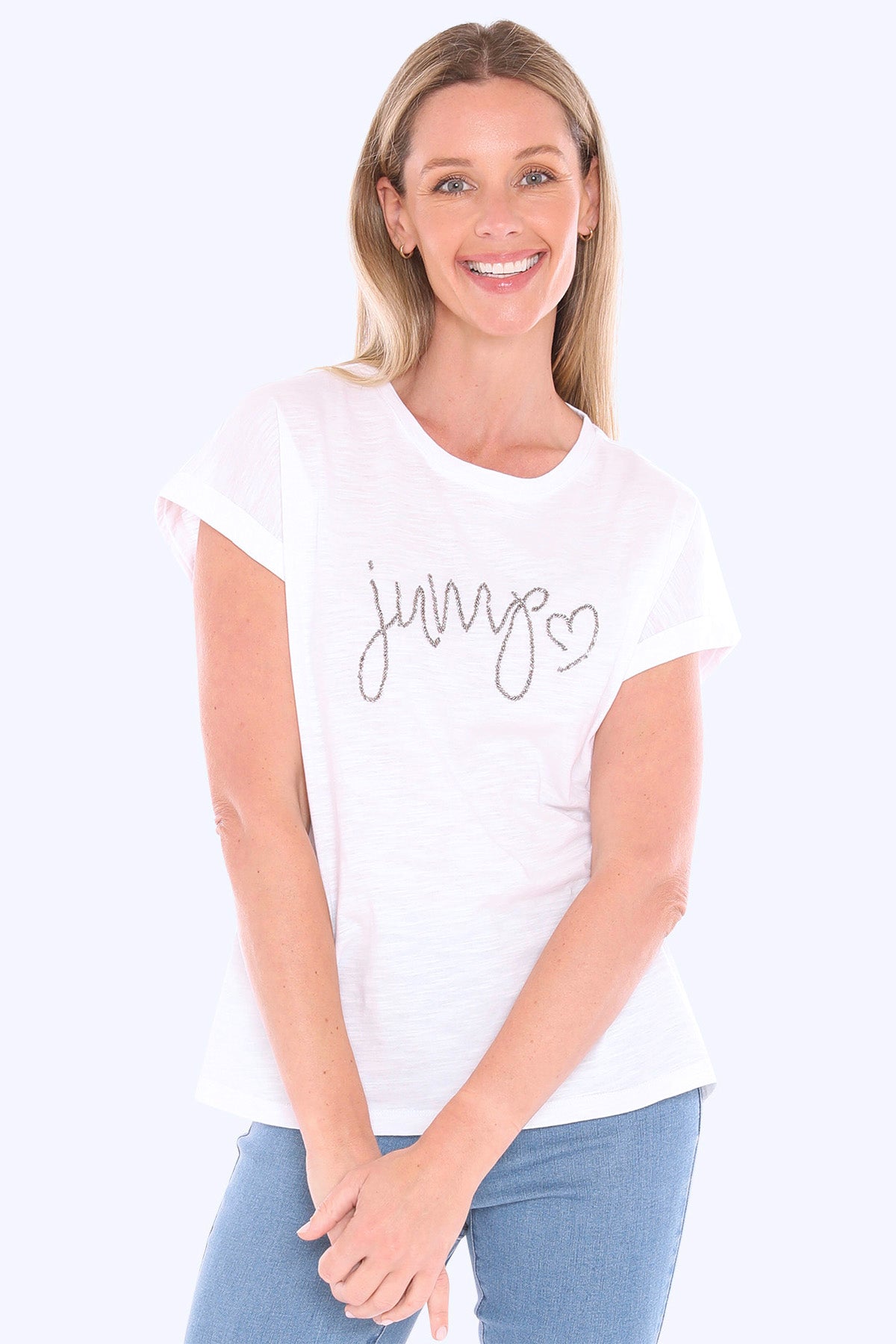Womens Jump Beaded Tee White 59612017a