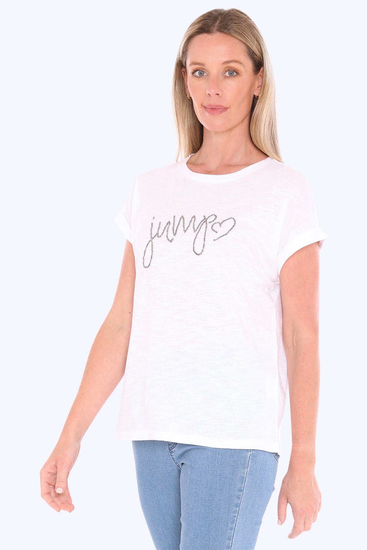 Womens Jump Beaded Tee White 59612017a