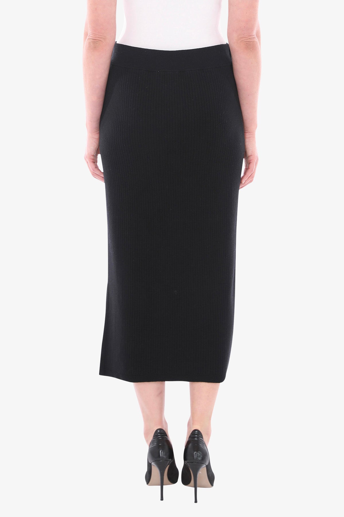 Knit Rib Skirt in Black