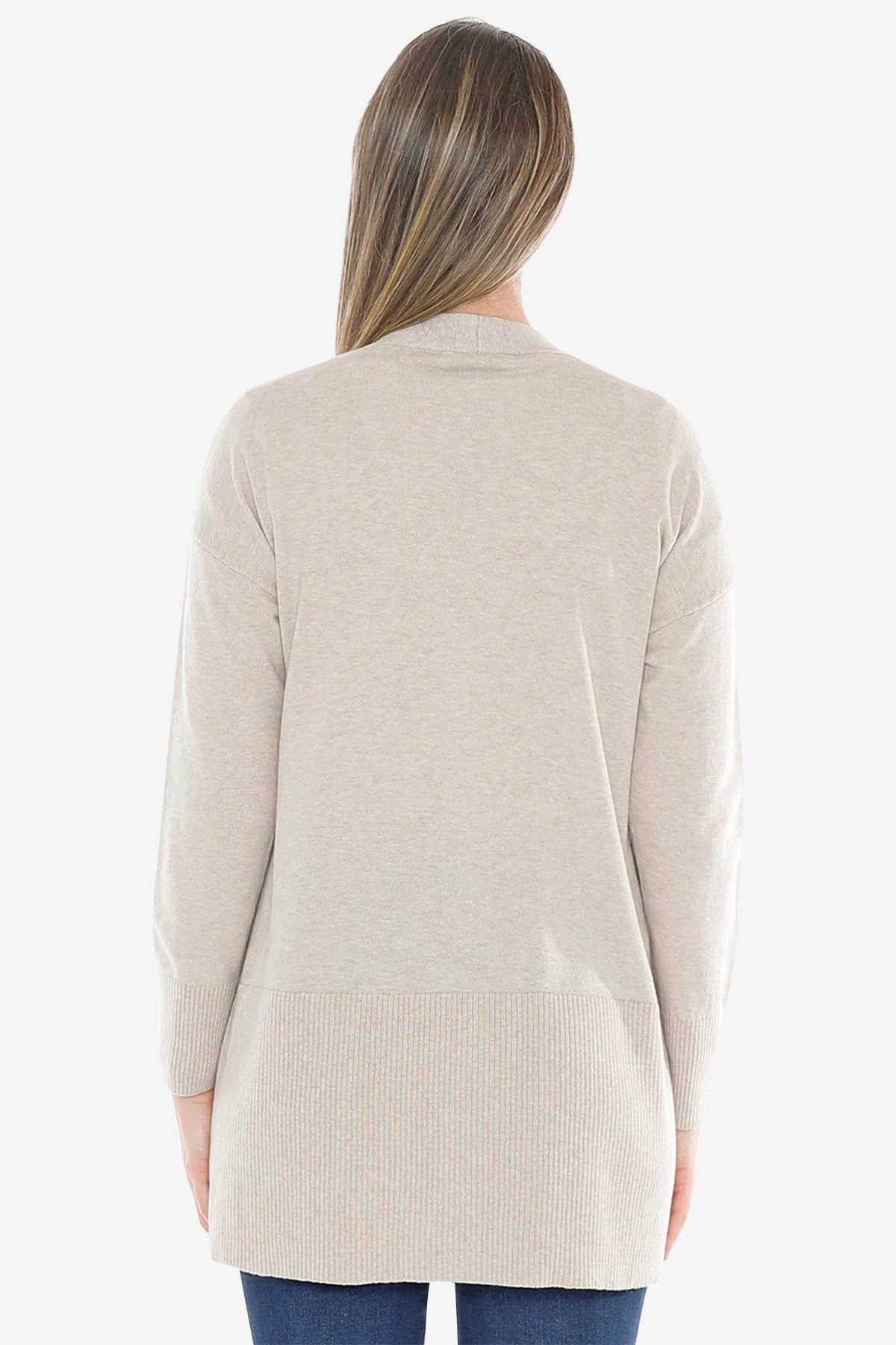 Longline Cardi in Stone Marle