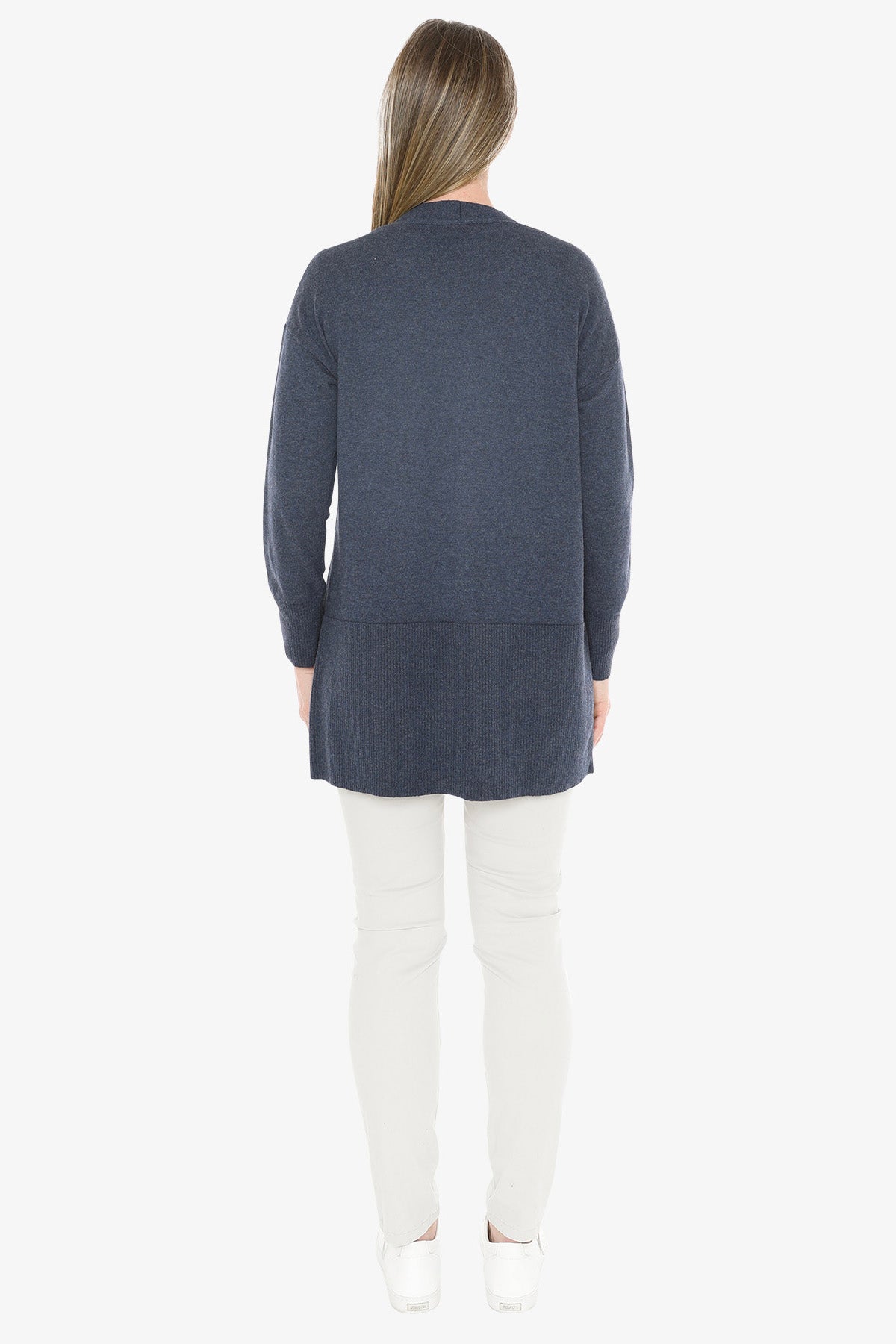 Longline Cardi in Indigo Marle